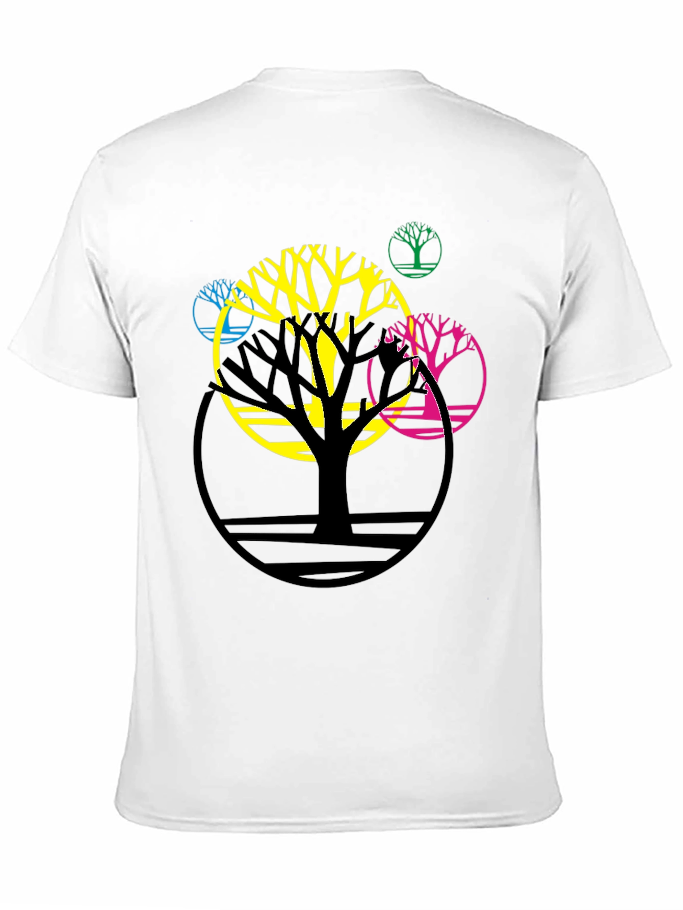 Abstract Tree Graphic Tee - Modern Black T-Shirt