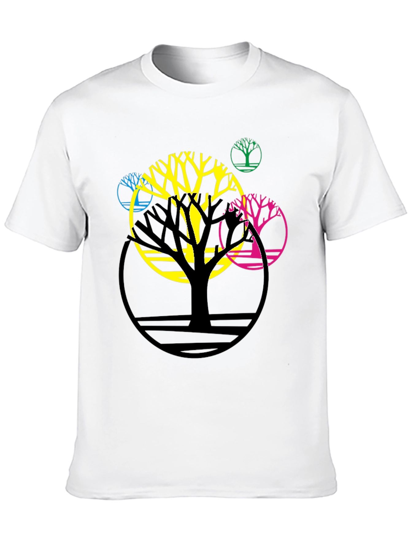 Abstract Tree Graphic Tee - Modern Black T-Shirt