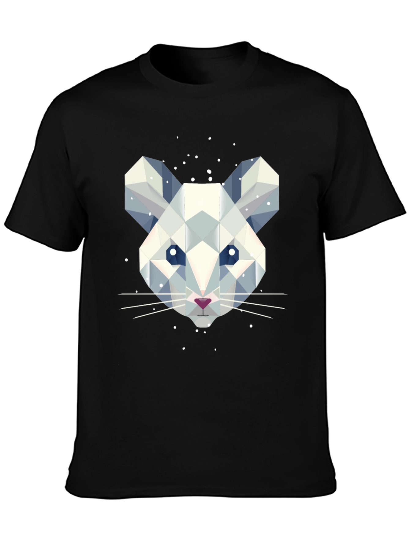 Geometric Mouse Graphic Tee - Stylish Mens Black T-Shirt