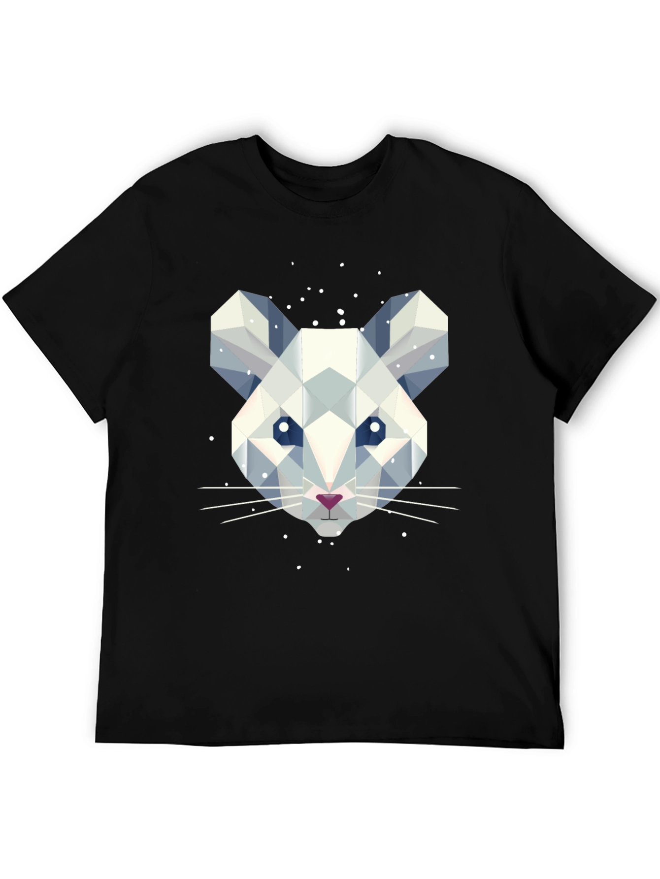 Geometric Mouse Graphic Tee - Stylish Mens Black T-Shirt