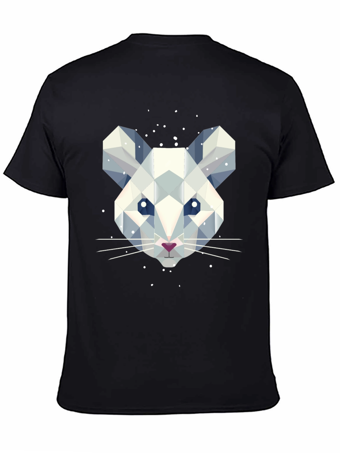 Geometric Mouse Graphic Tee - Stylish Mens Black T-Shirt