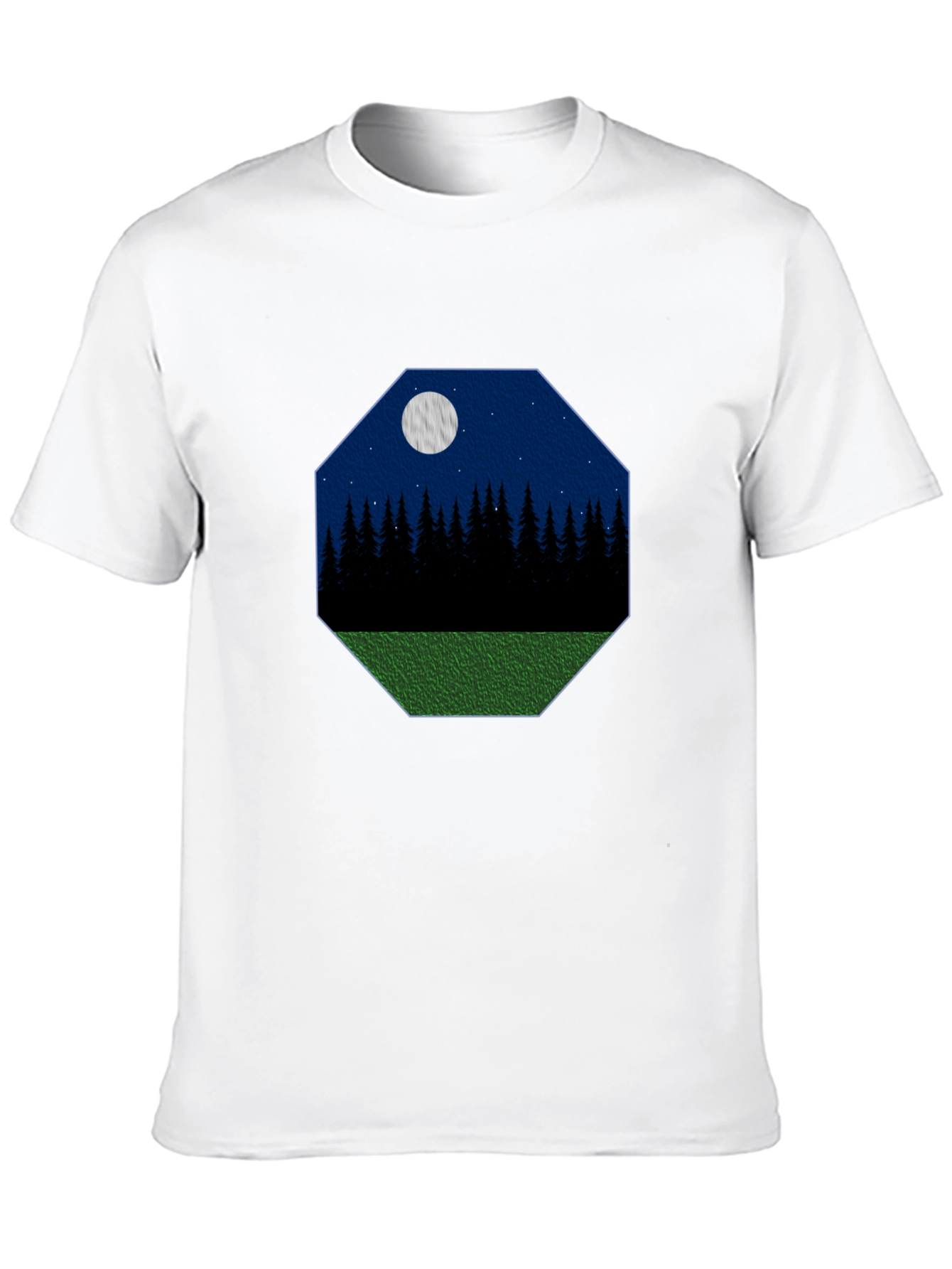 Nightscape Graphic Tee - Black Cotton T-Shirt