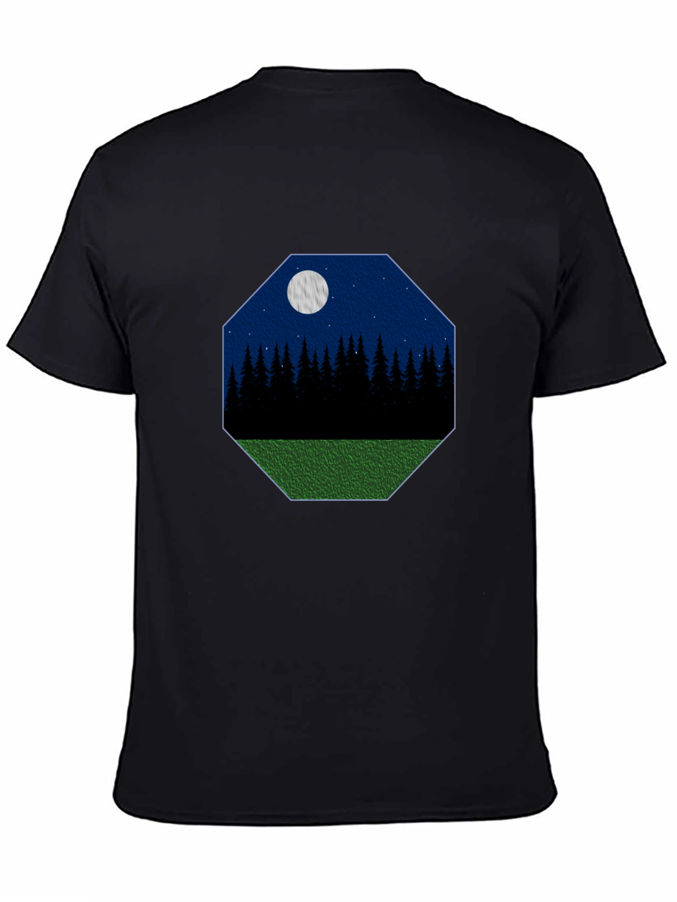 Nightscape Graphic Tee - Black Cotton T-Shirt