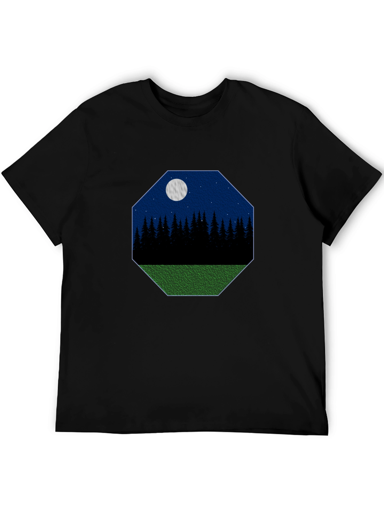 Nightscape Graphic Tee - Black Cotton T-Shirt