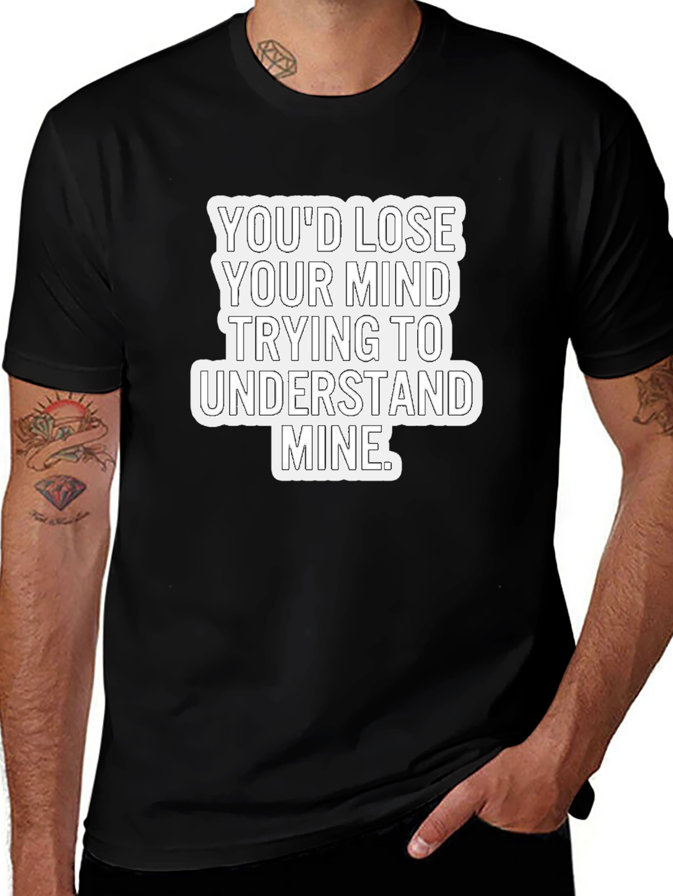 Lose Your Mind Mens Black Graphic Tee
