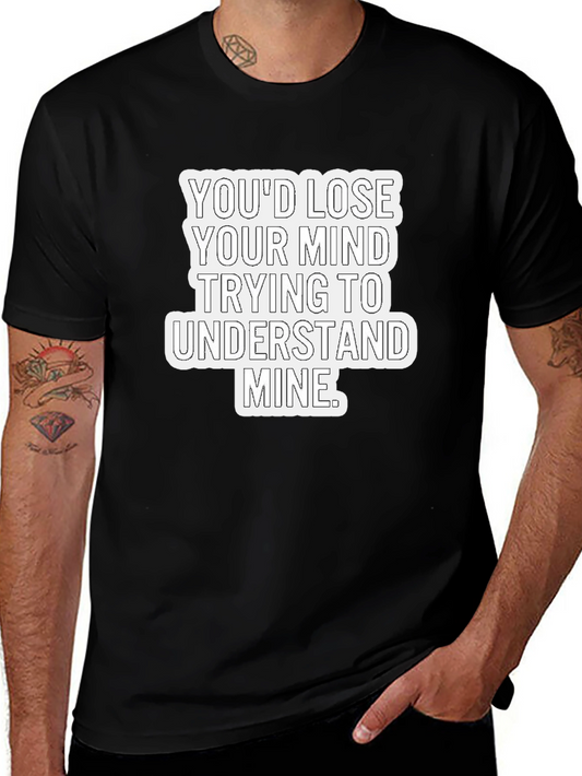Lose Your Mind Mens Black Graphic Tee