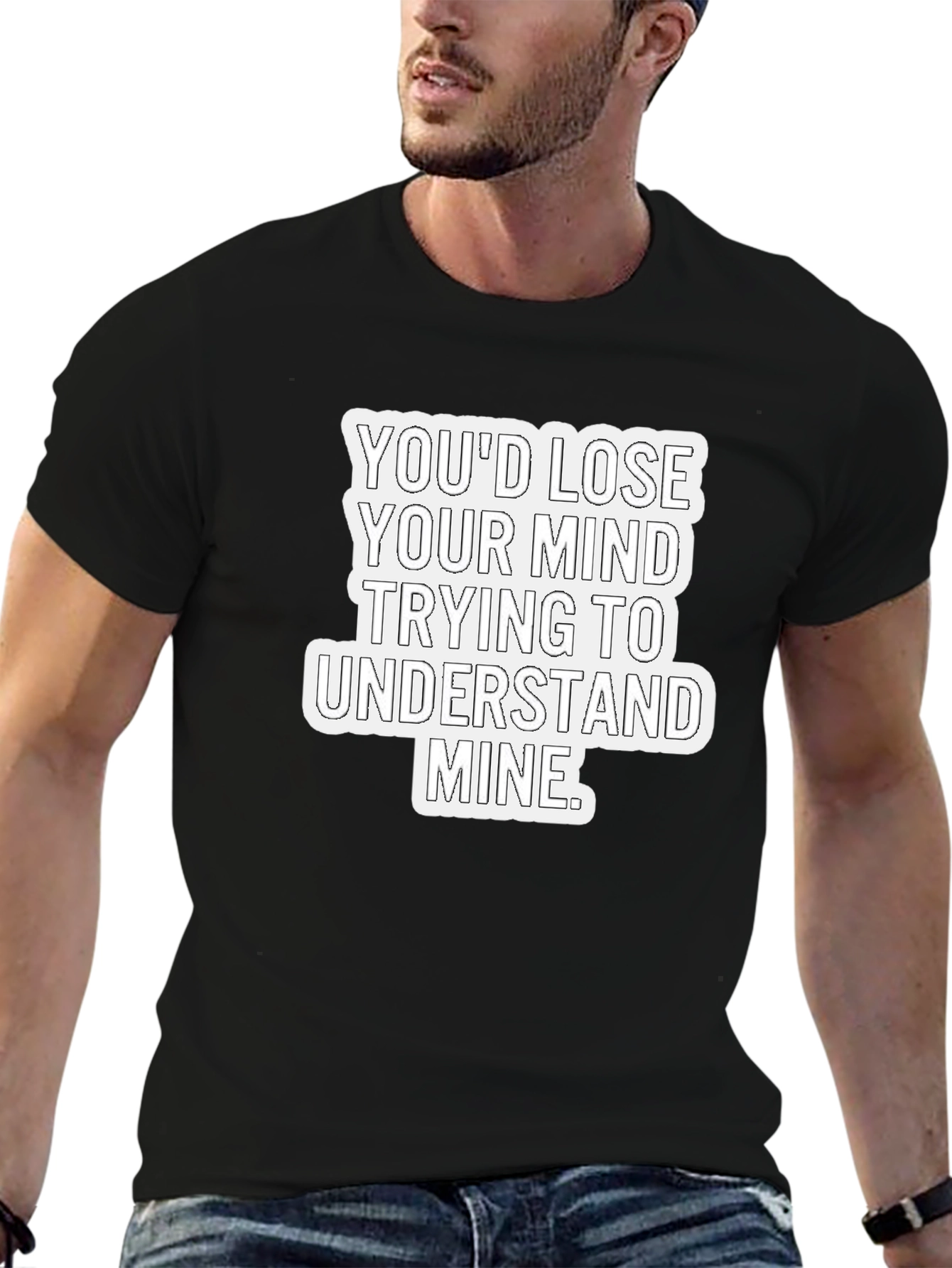 Lose Your Mind Mens Black Graphic Tee