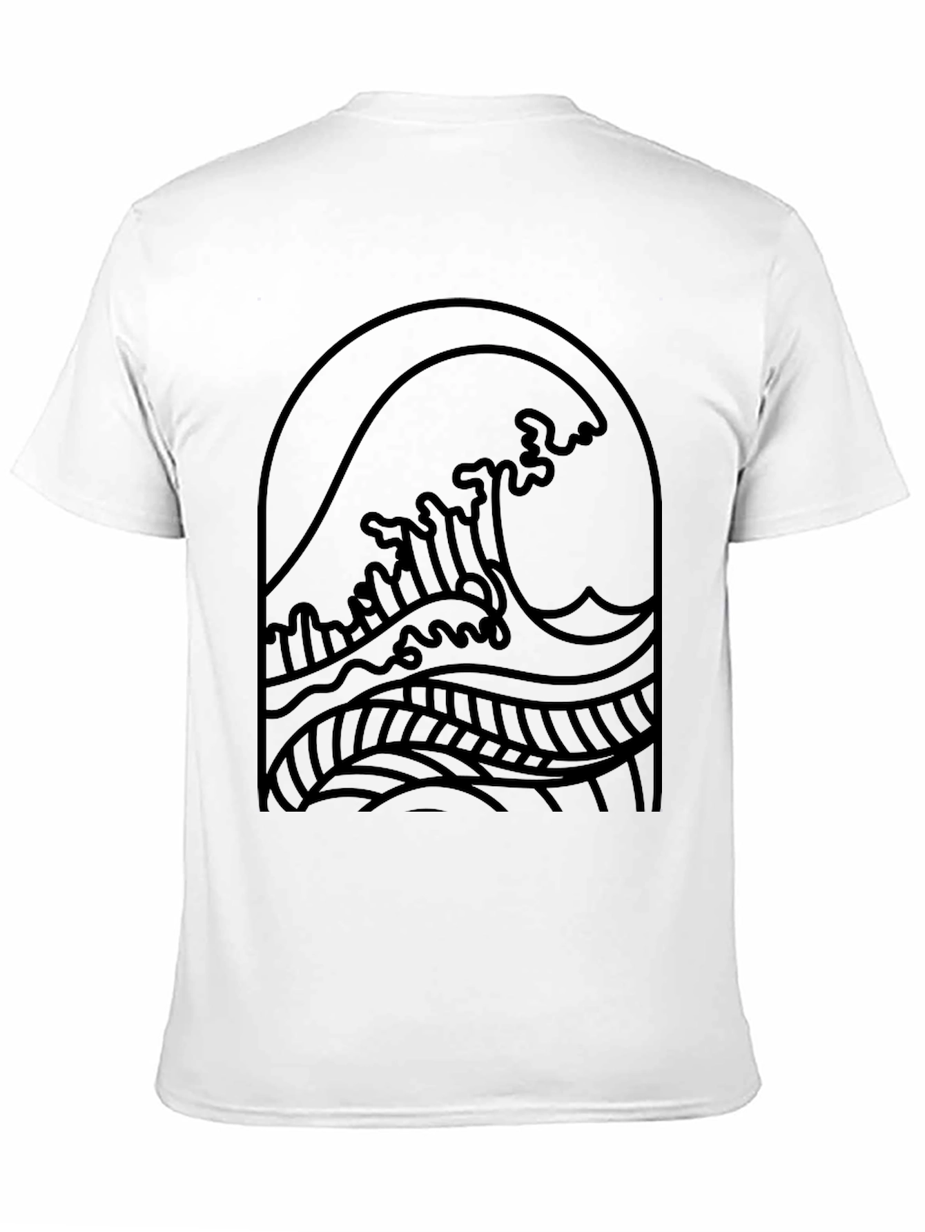 Black Wave Graphic Tee - Coastal Style