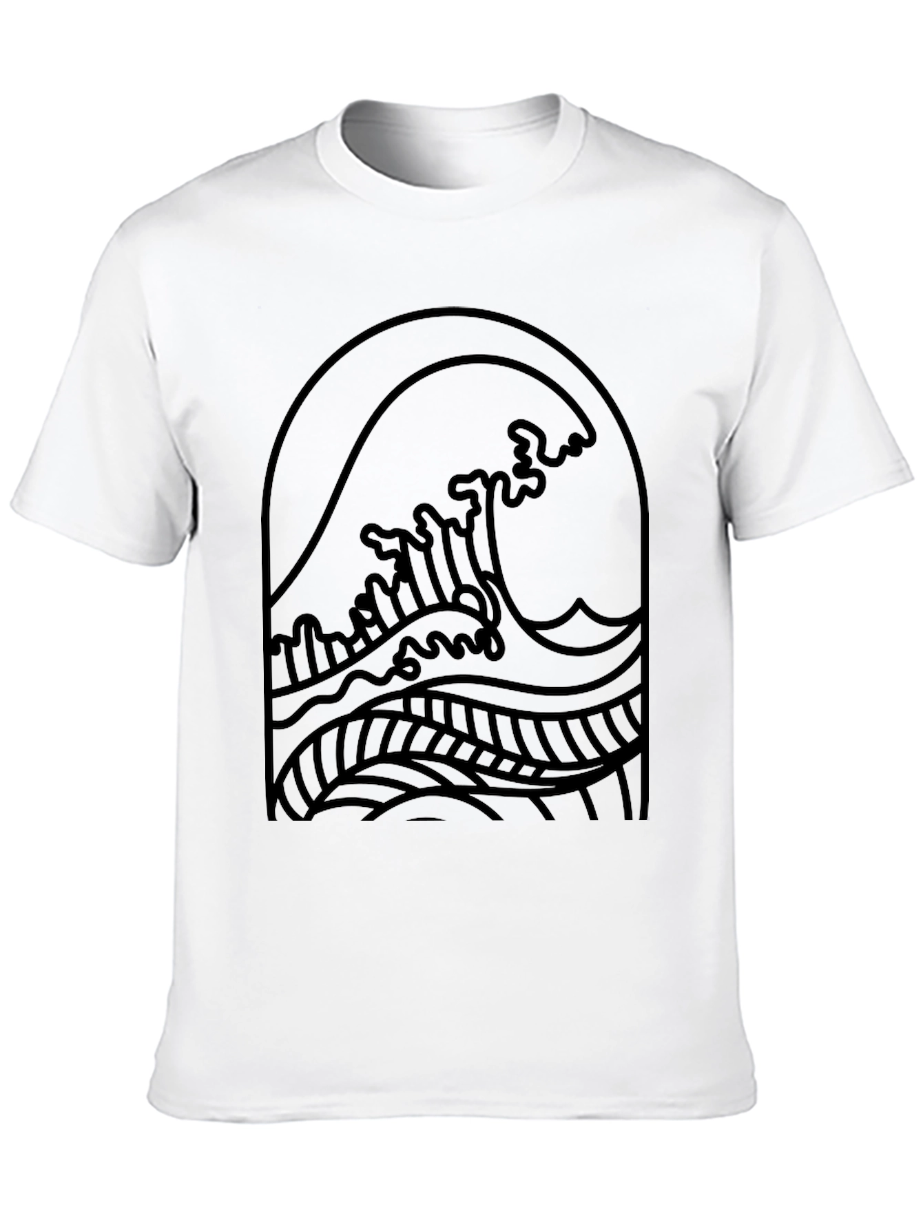 Black Wave Graphic Tee - Coastal Style
