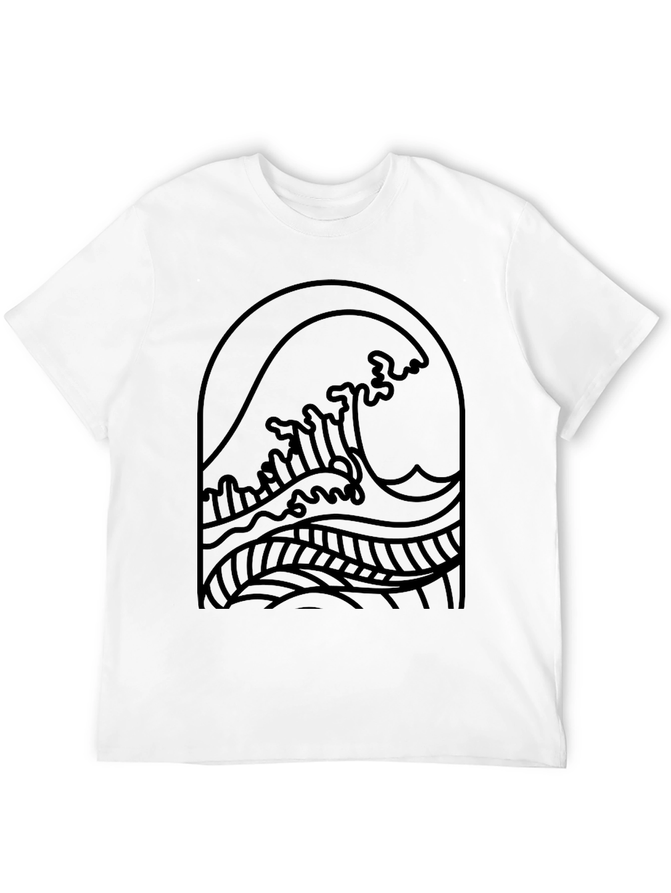 Black Wave Graphic Tee - Coastal Style