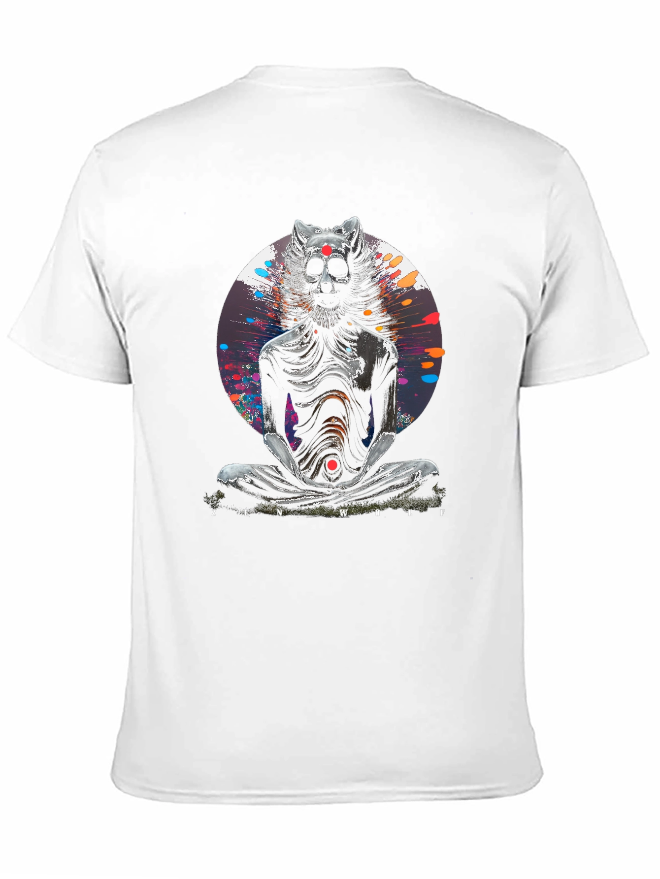 Zen Wolf Graphic T-Shirt - Unique Artistic Design