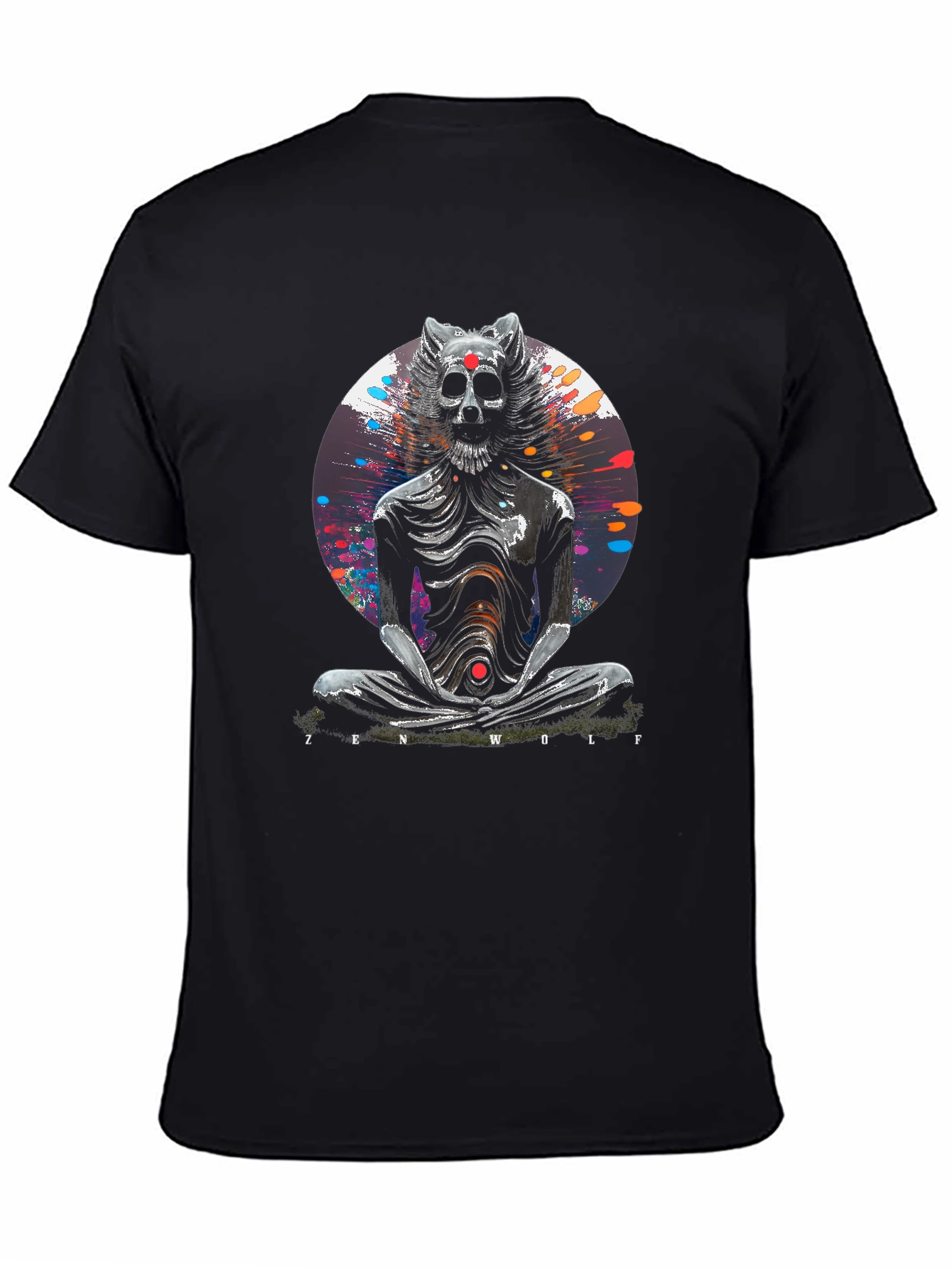 Zen Wolf Graphic T-Shirt - Unique Artistic Design