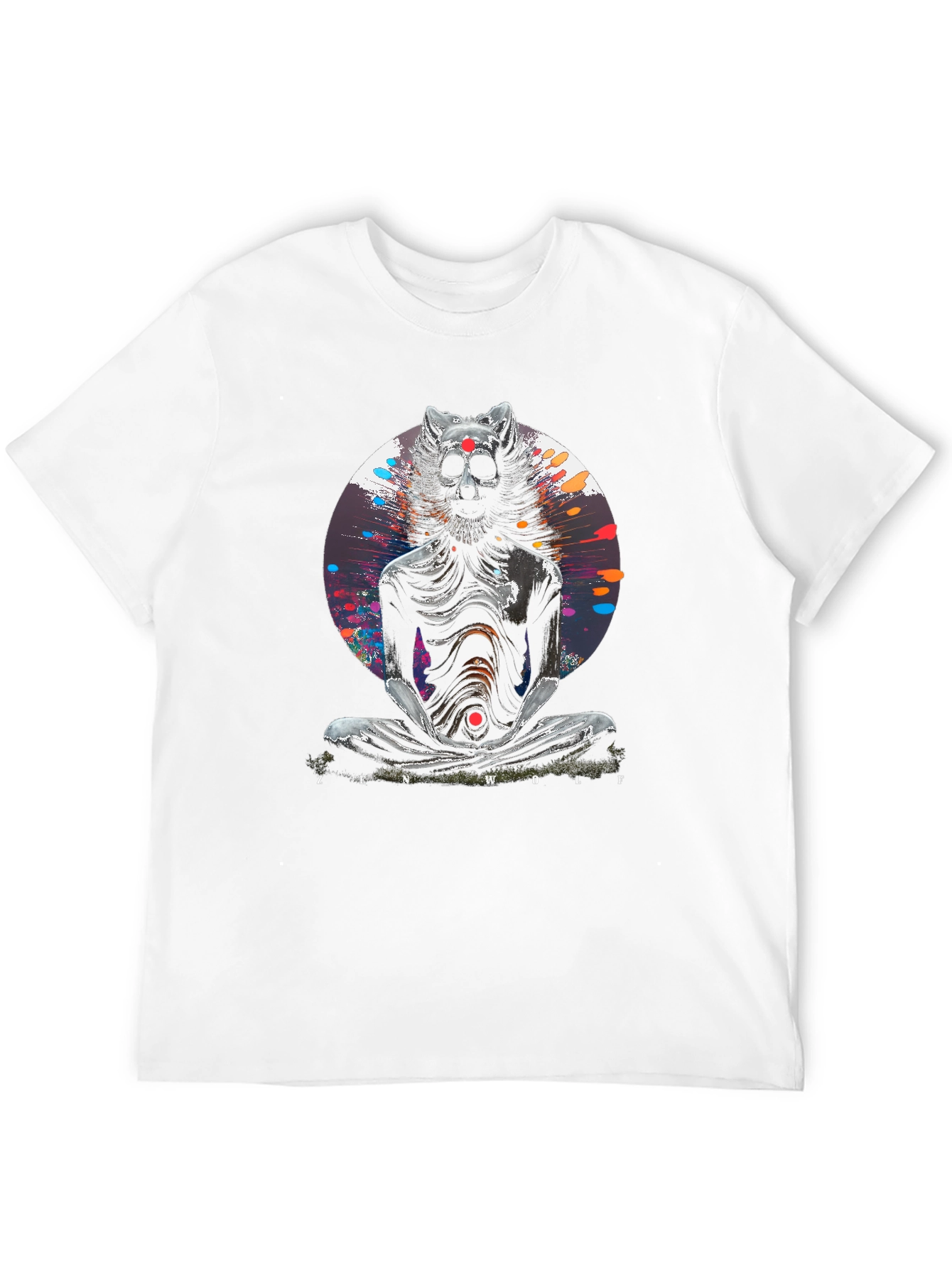 Zen Wolf Graphic T-Shirt - Unique Artistic Design