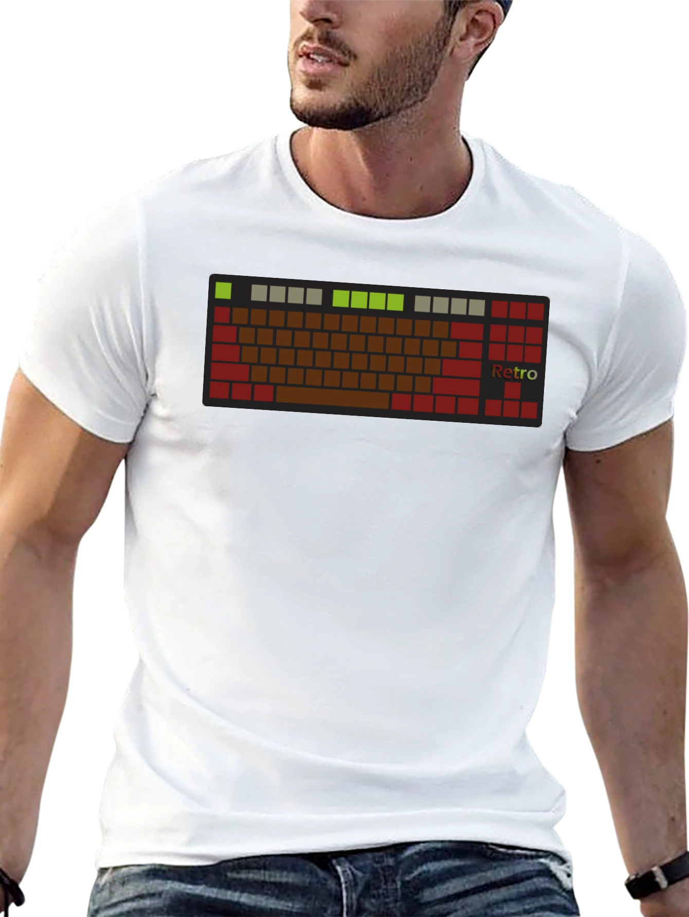 Retro Keyboard T-Shirt - Black Tee