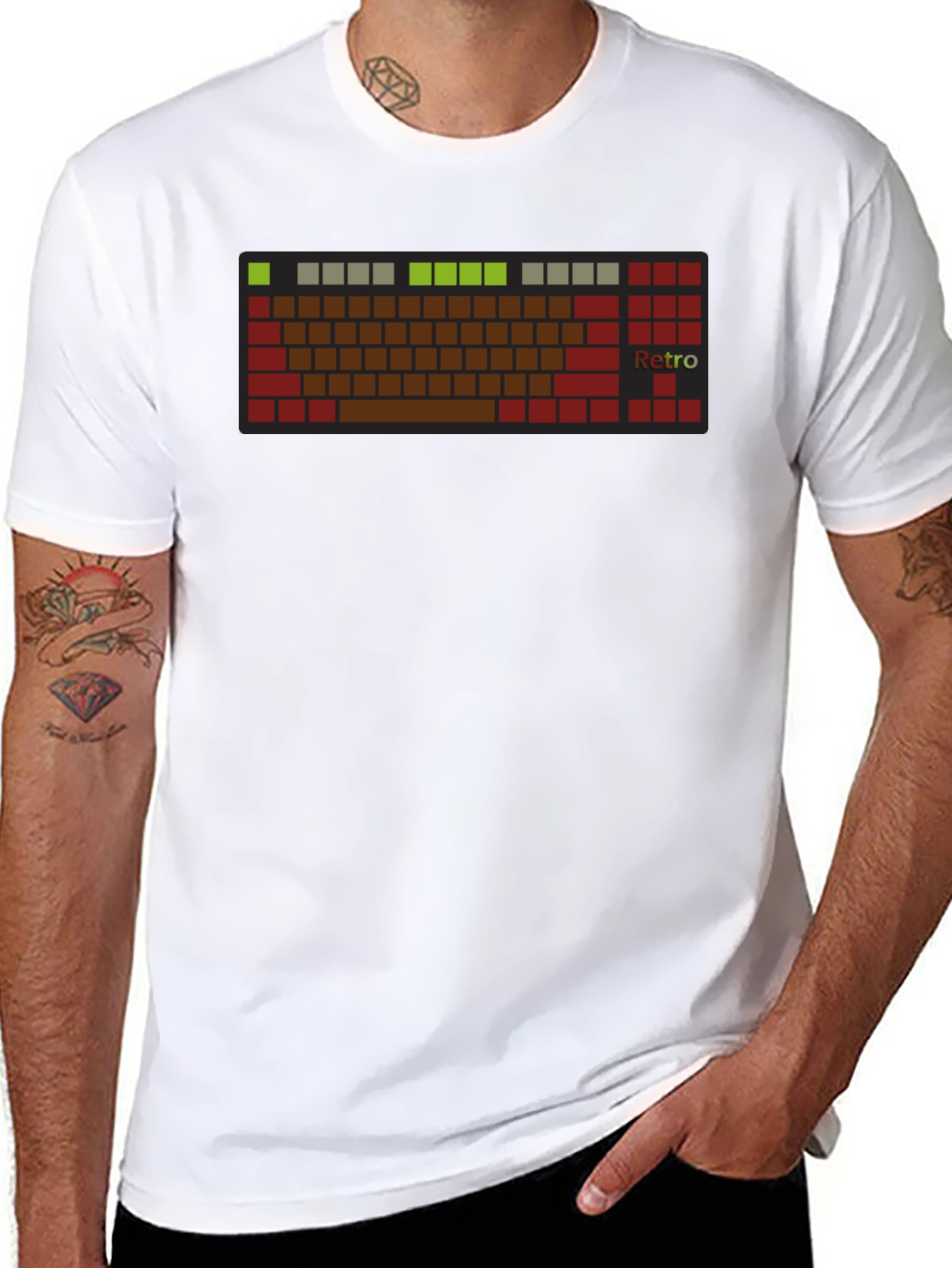 Retro Keyboard T-Shirt - Black Tee