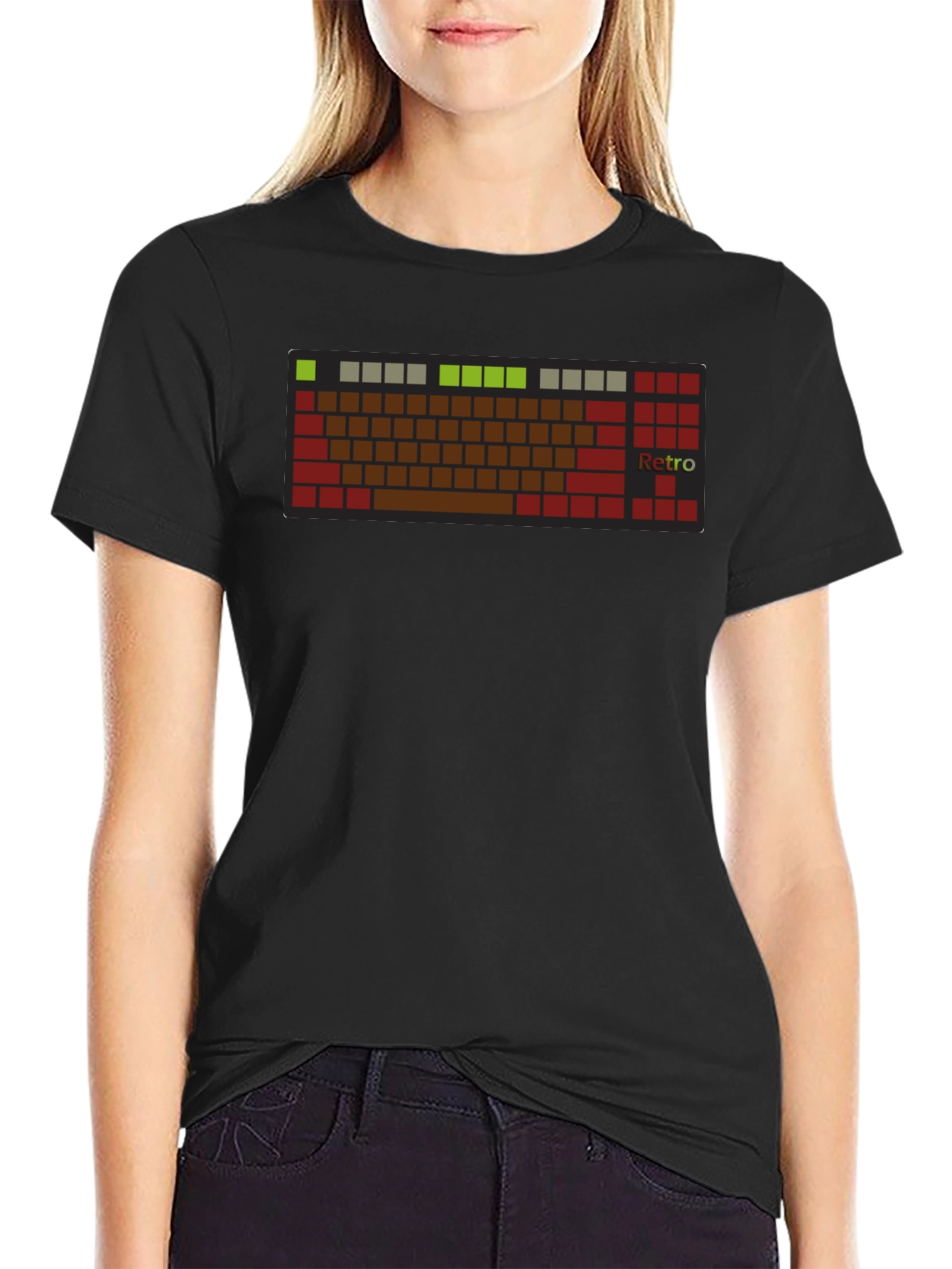 Retro Keyboard T-Shirt - Black Tee