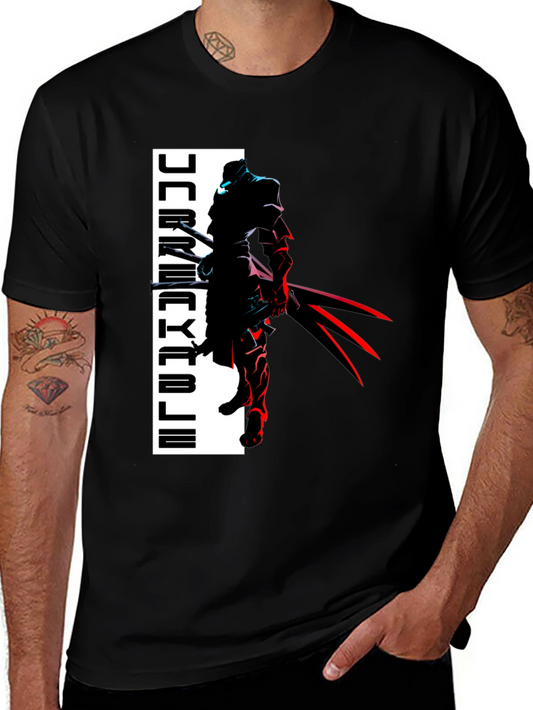 Anime Warrior Graphic Black T-Shirt