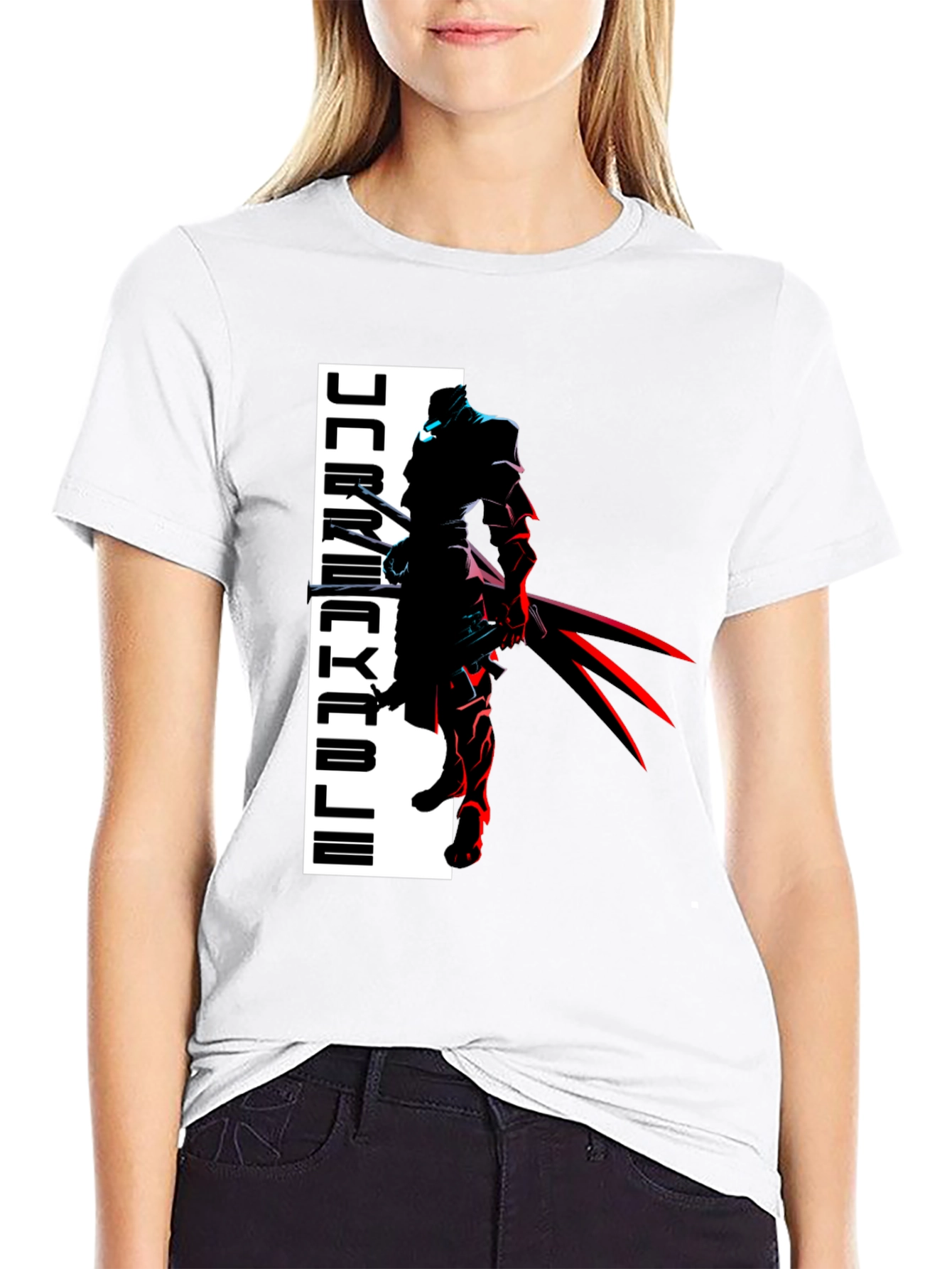 Anime Warrior Graphic Black T-Shirt