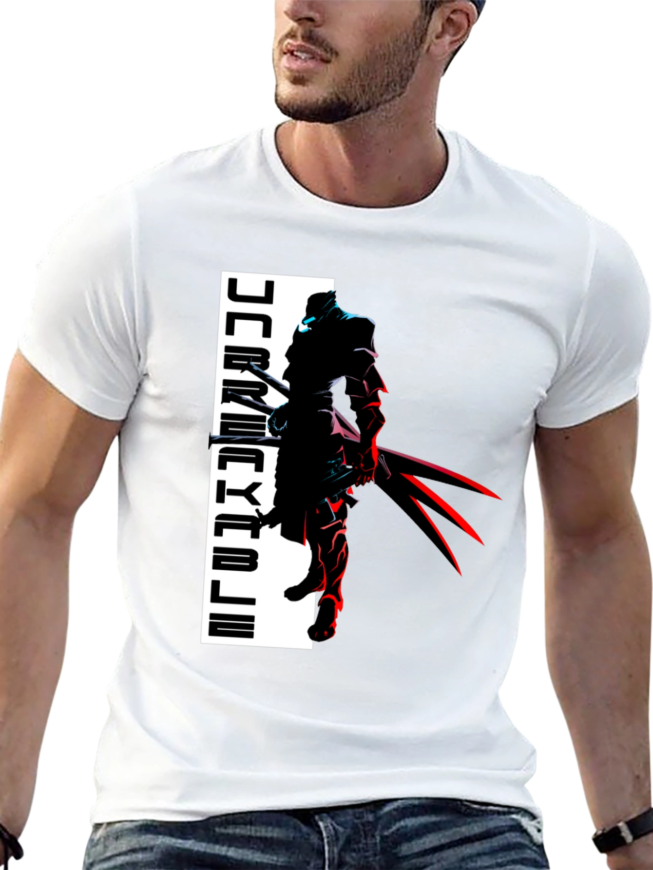 Anime Warrior Graphic Black T-Shirt