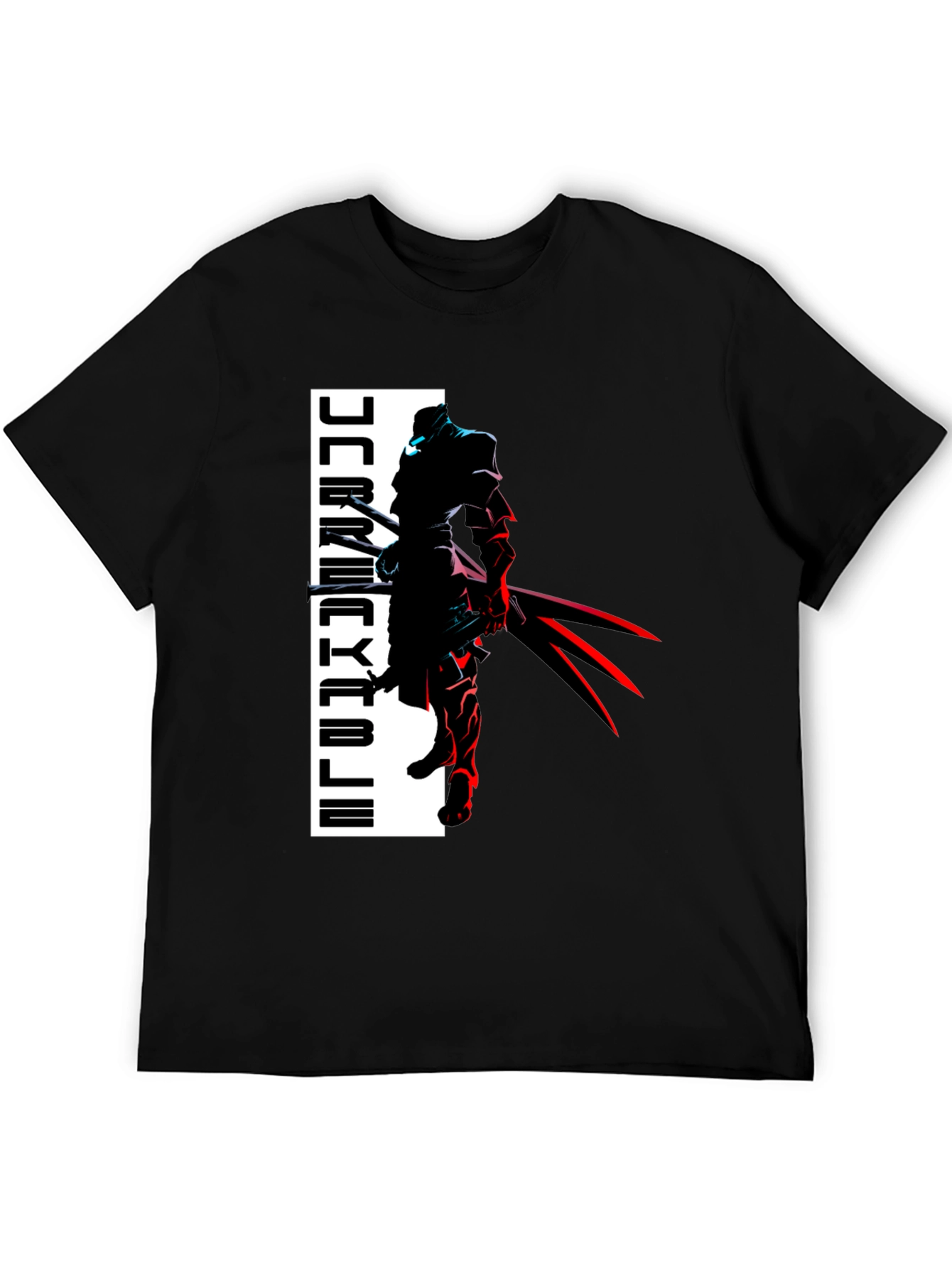 Anime Warrior Graphic Black T-Shirt