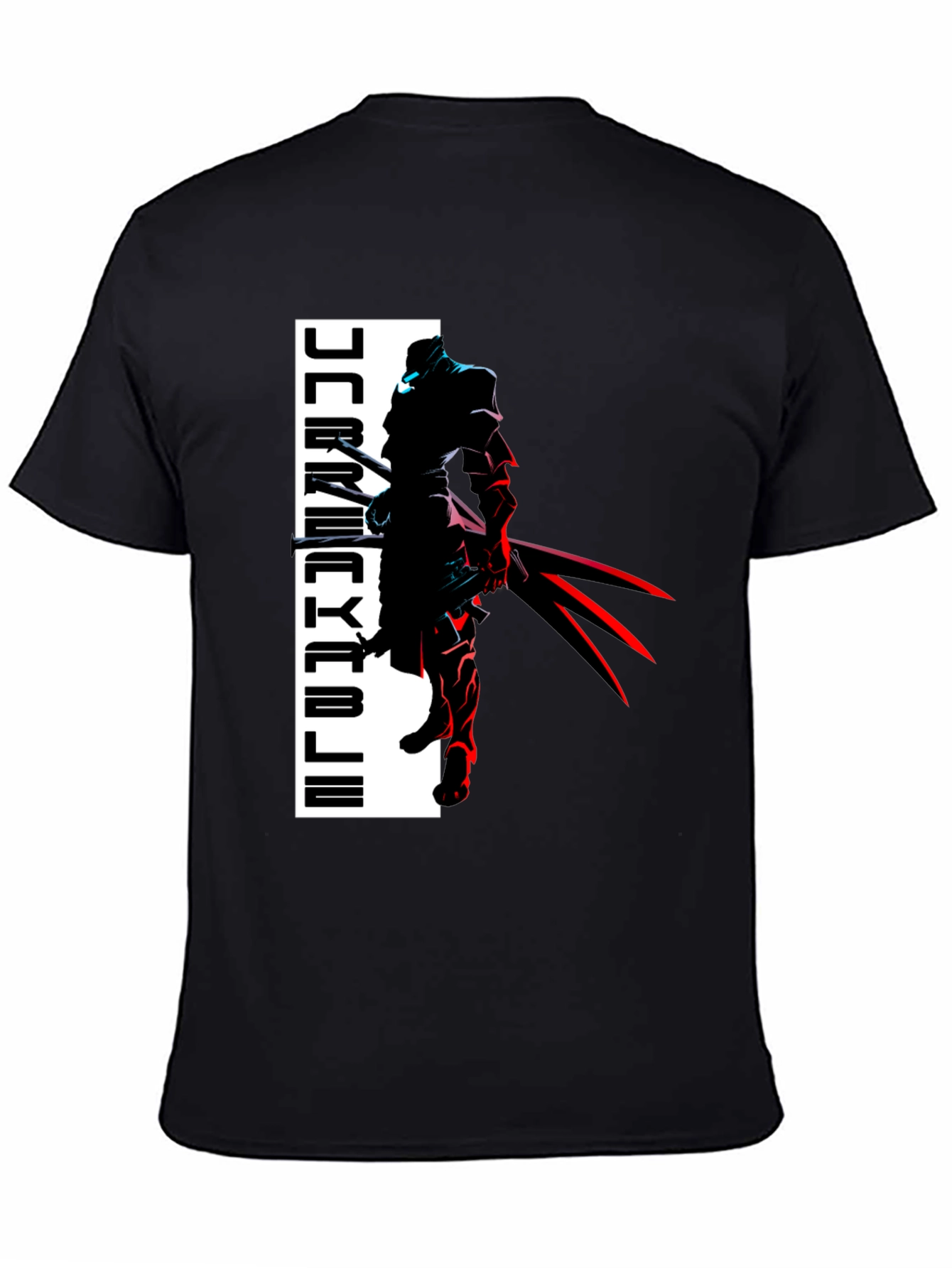 Anime Warrior Graphic Black T-Shirt