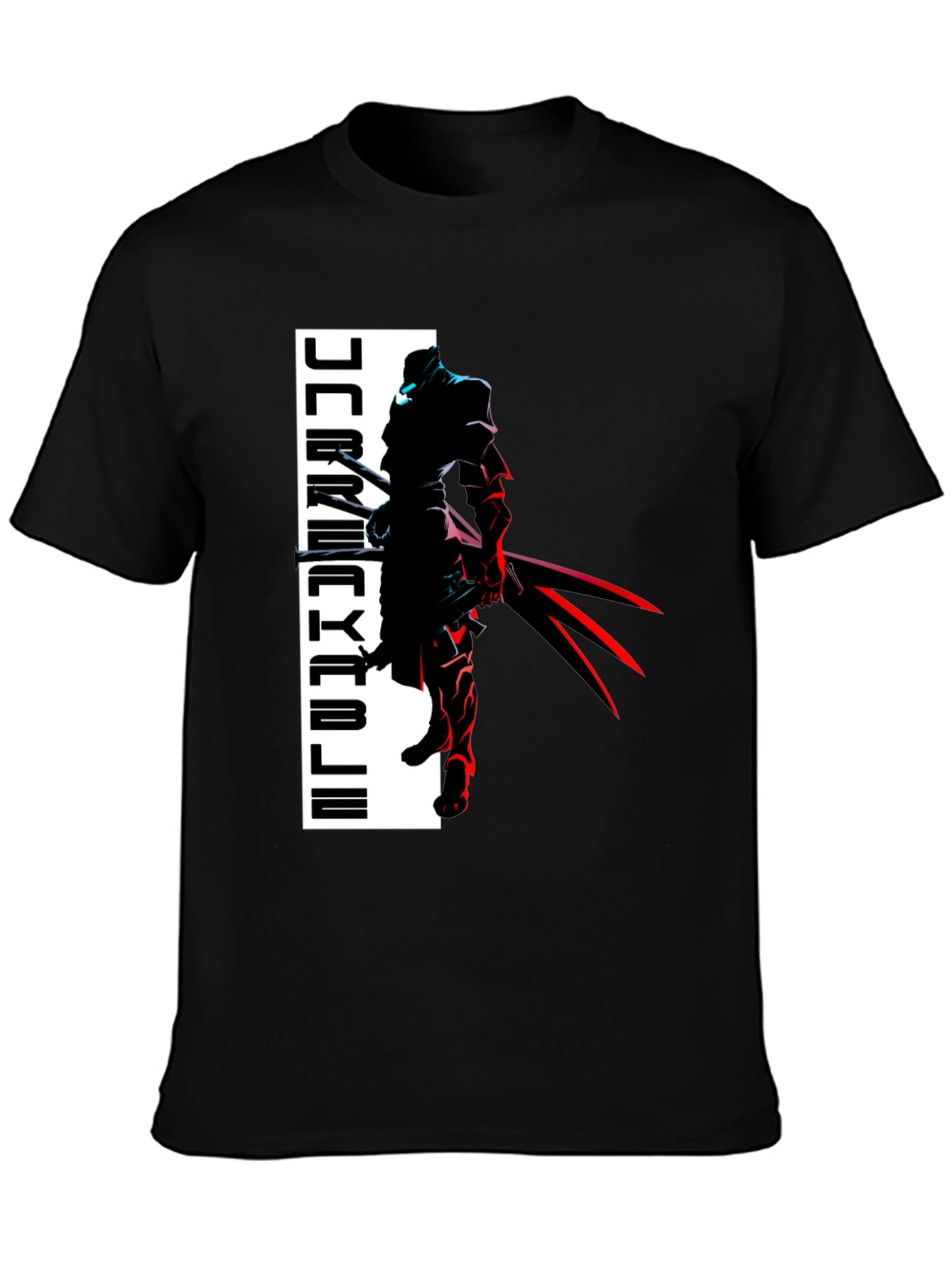 Anime Warrior Graphic Black T-Shirt