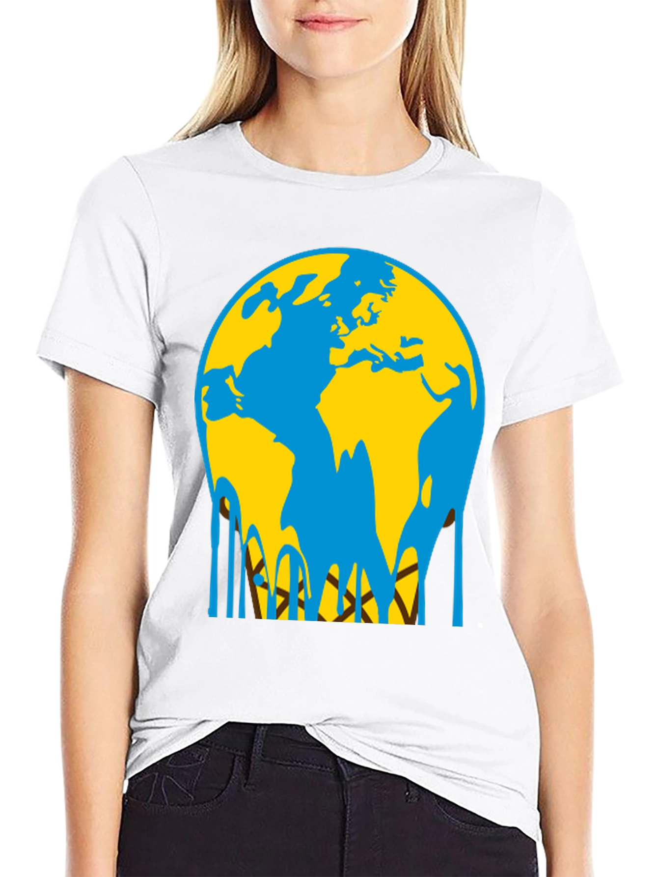 Melting Earth Graphic Tee - Black