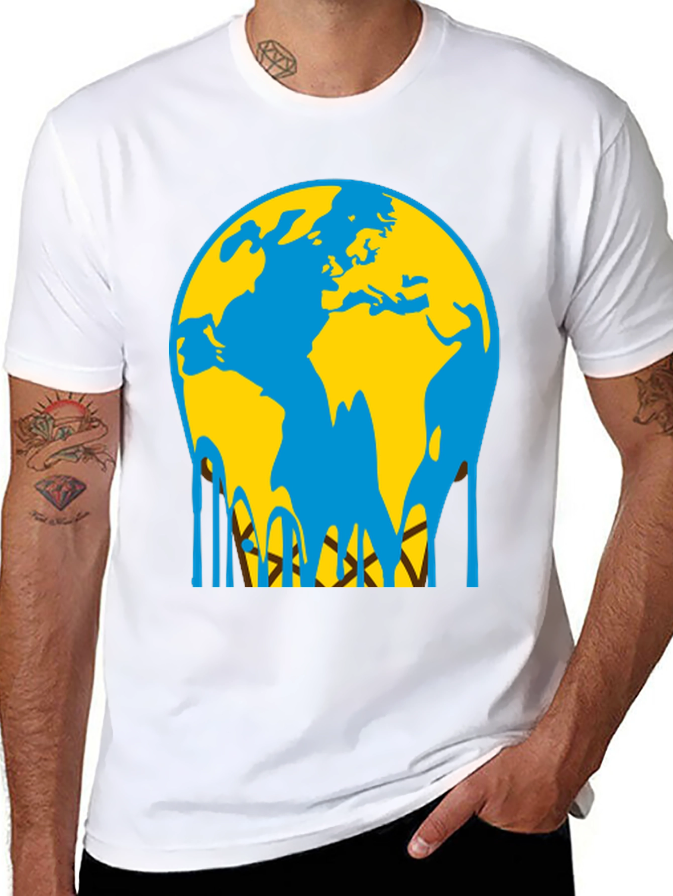 Melting Earth Graphic Tee - Black