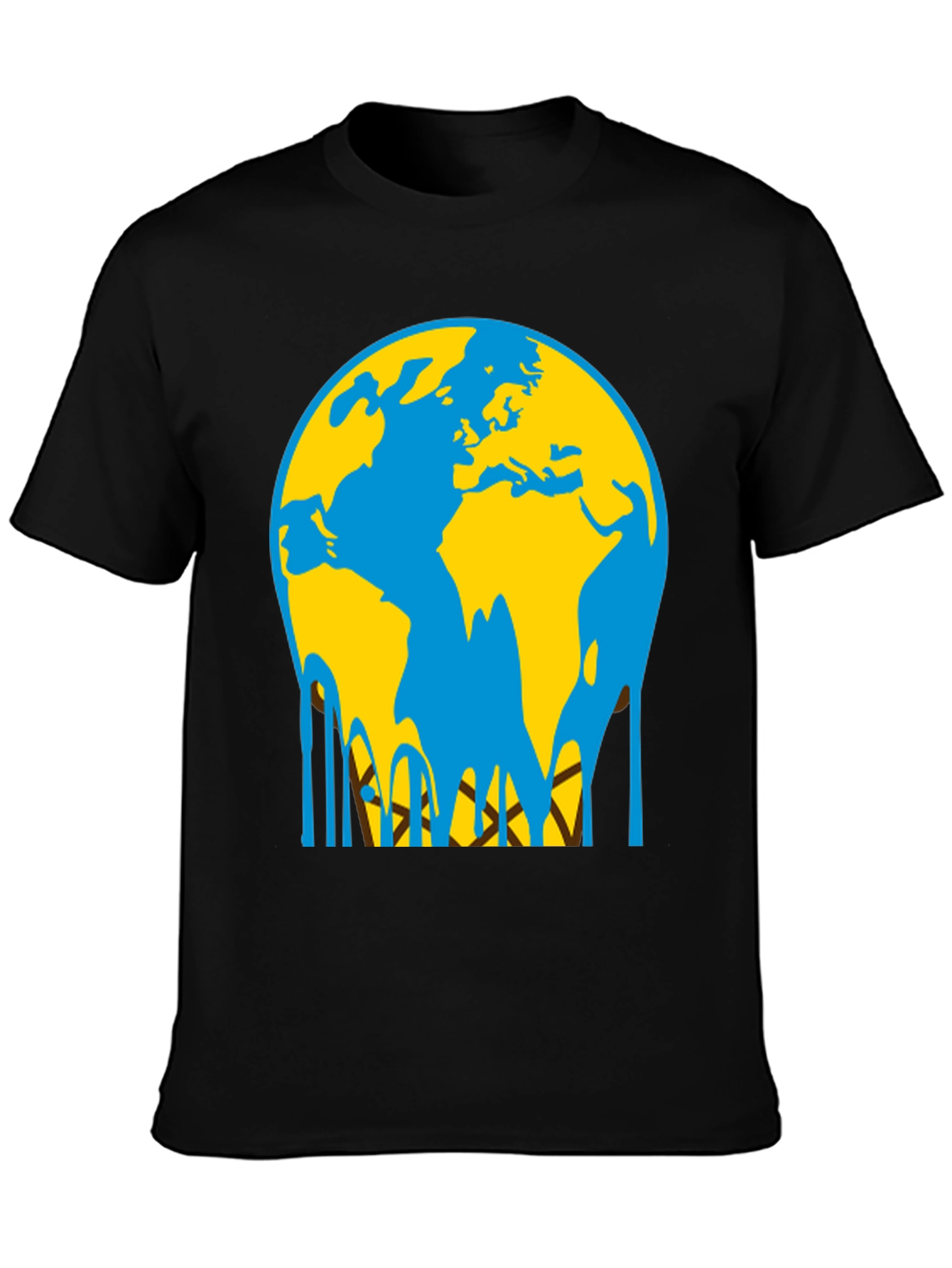 Melting Earth Graphic Tee - Black