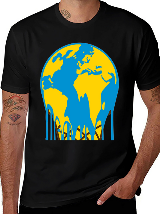 Melting Earth Graphic Tee - Black