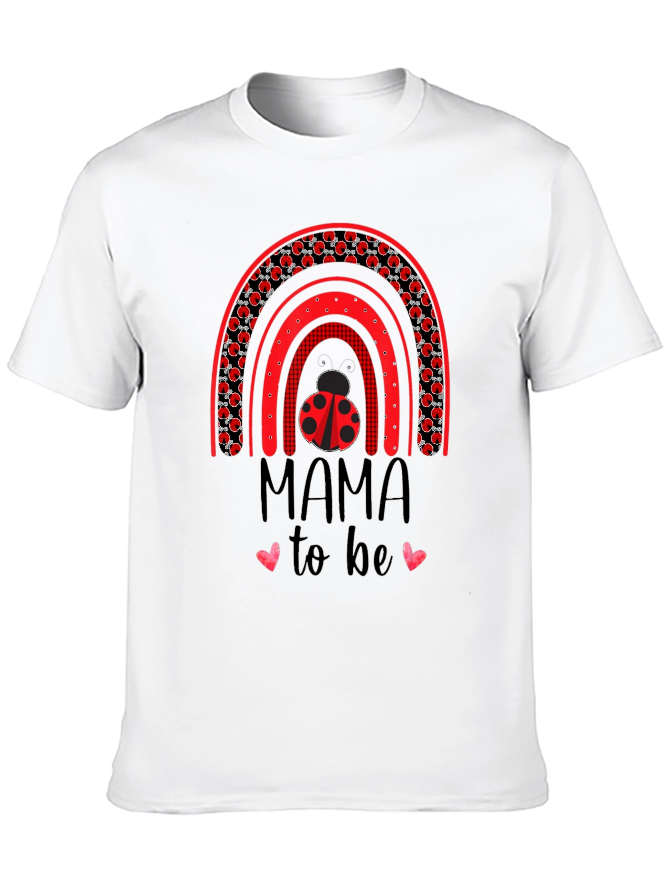 Mama To Be Ladybug Rainbow Shirt