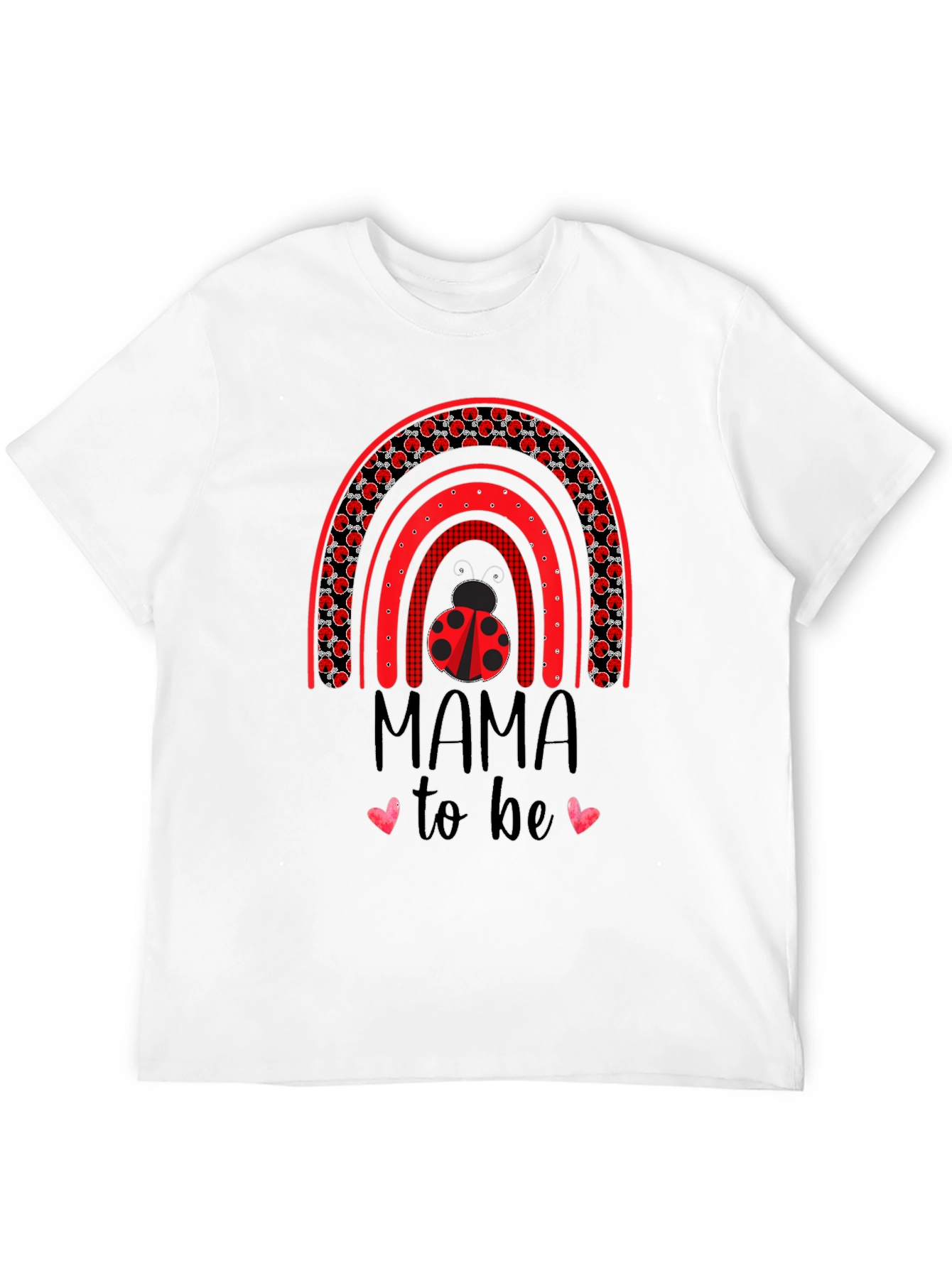 Mama To Be Ladybug Rainbow Shirt