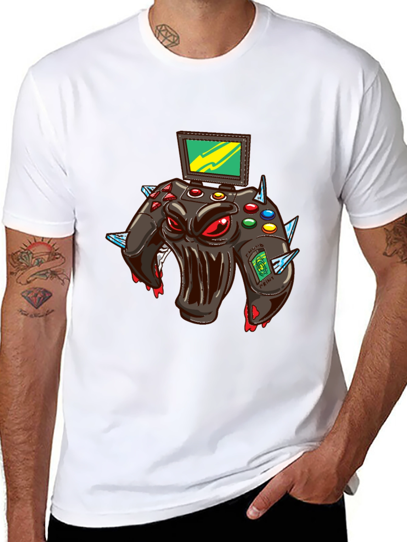 Monster Gaming Controller Graphic T-Shirt