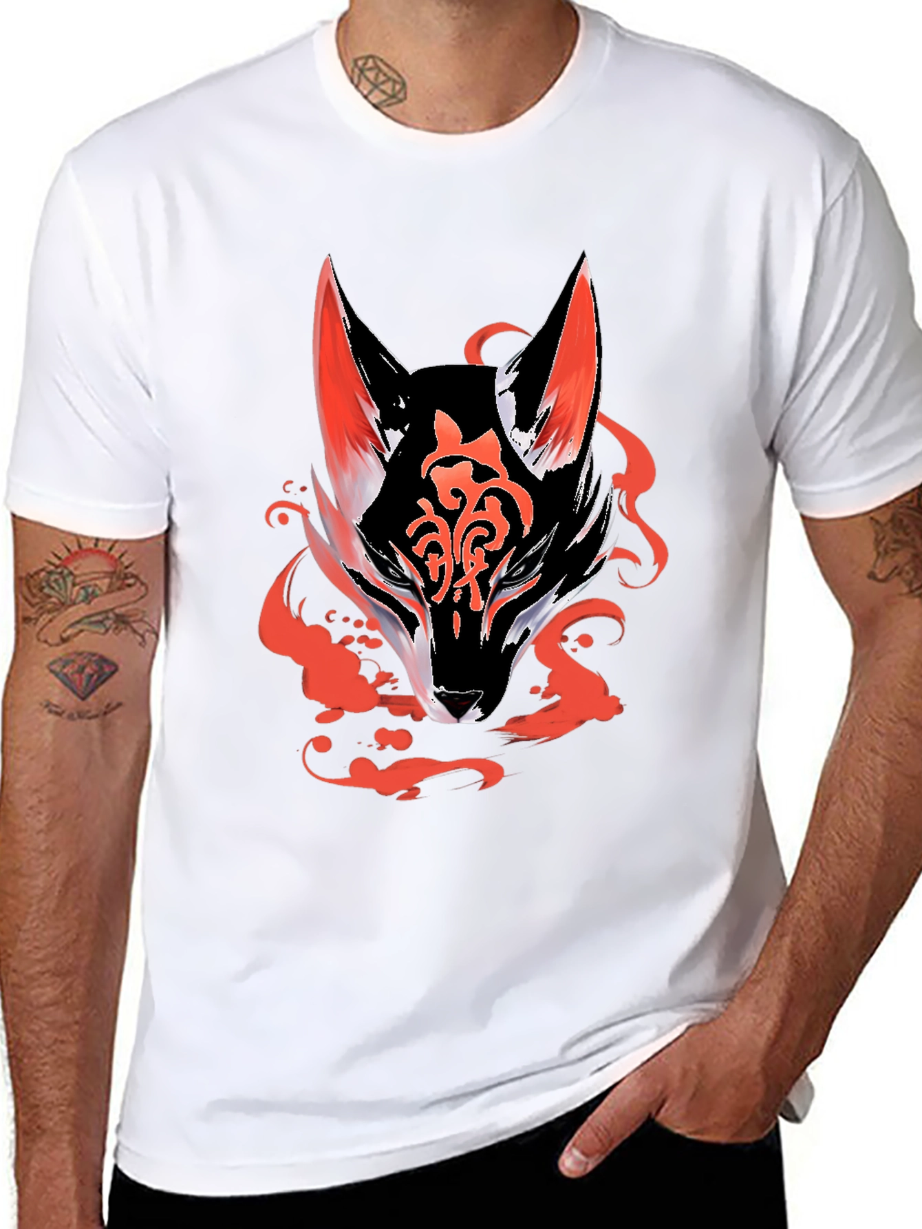 Fox Graphic Black Tee - Mens Fashion