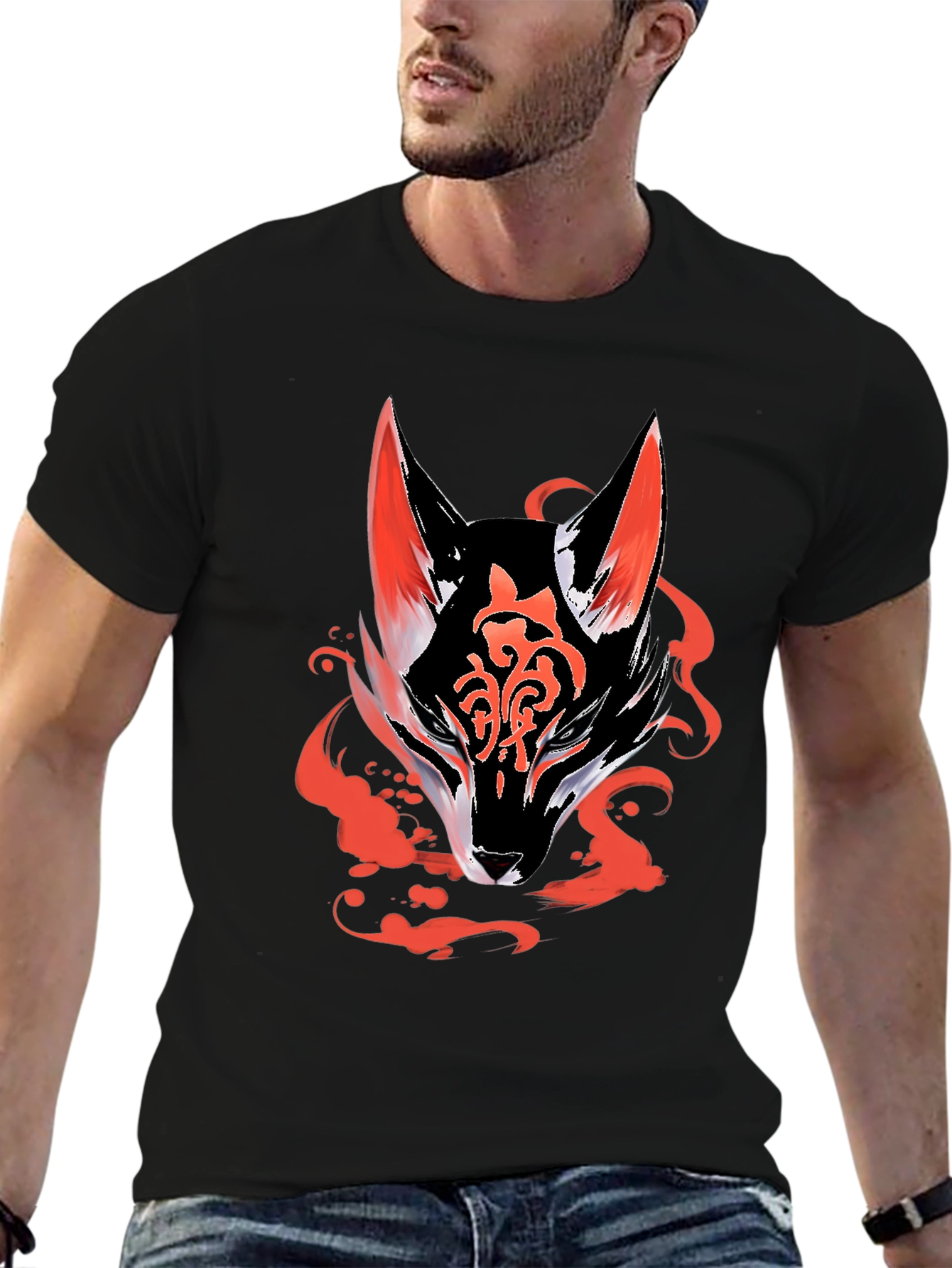 Fox Graphic Black Tee - Mens Fashion