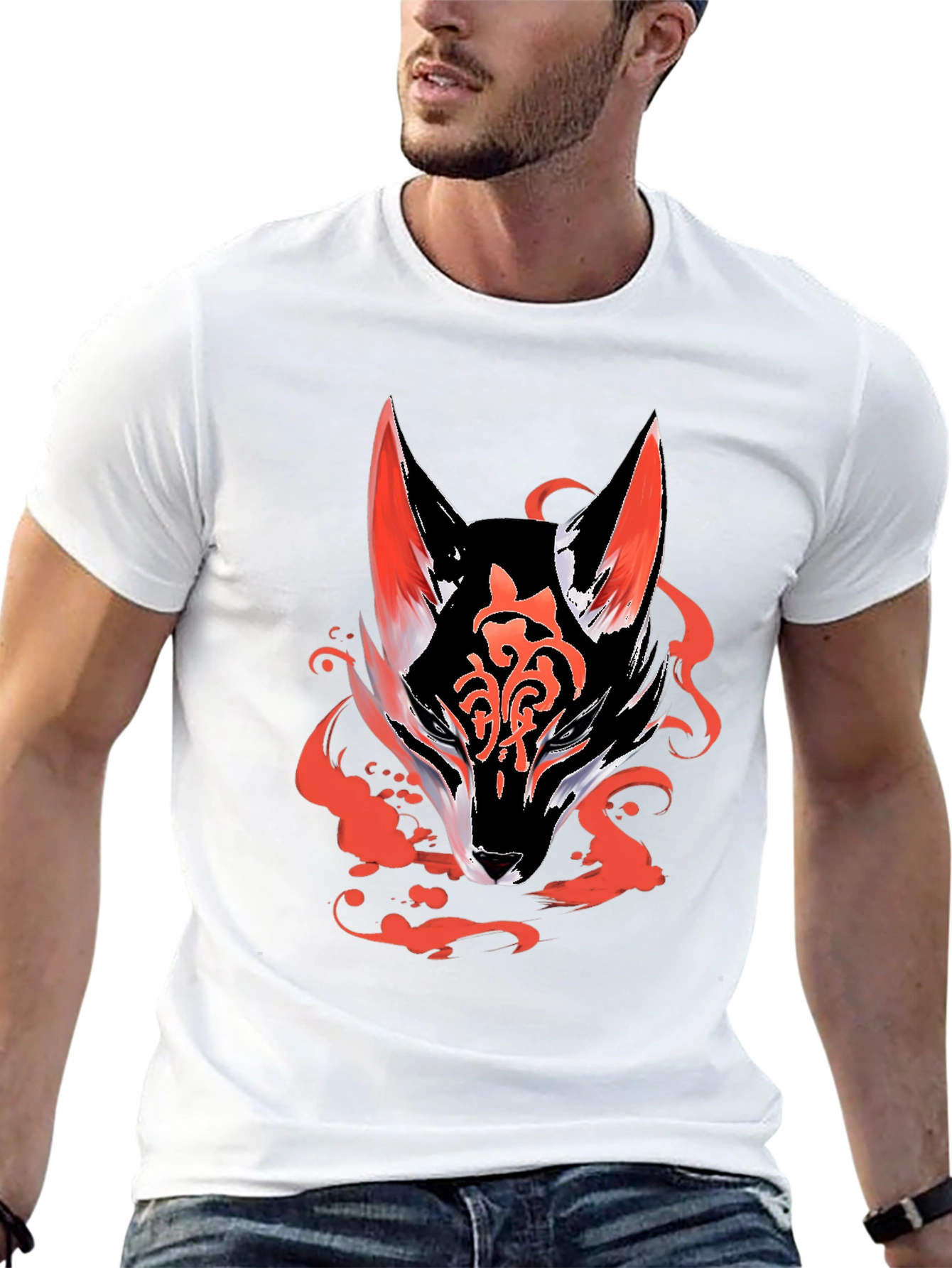 Fox Graphic Black Tee - Mens Fashion