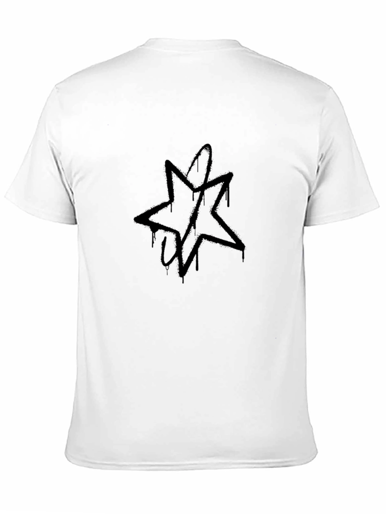 Mens Black Graphic Tee - Star Design