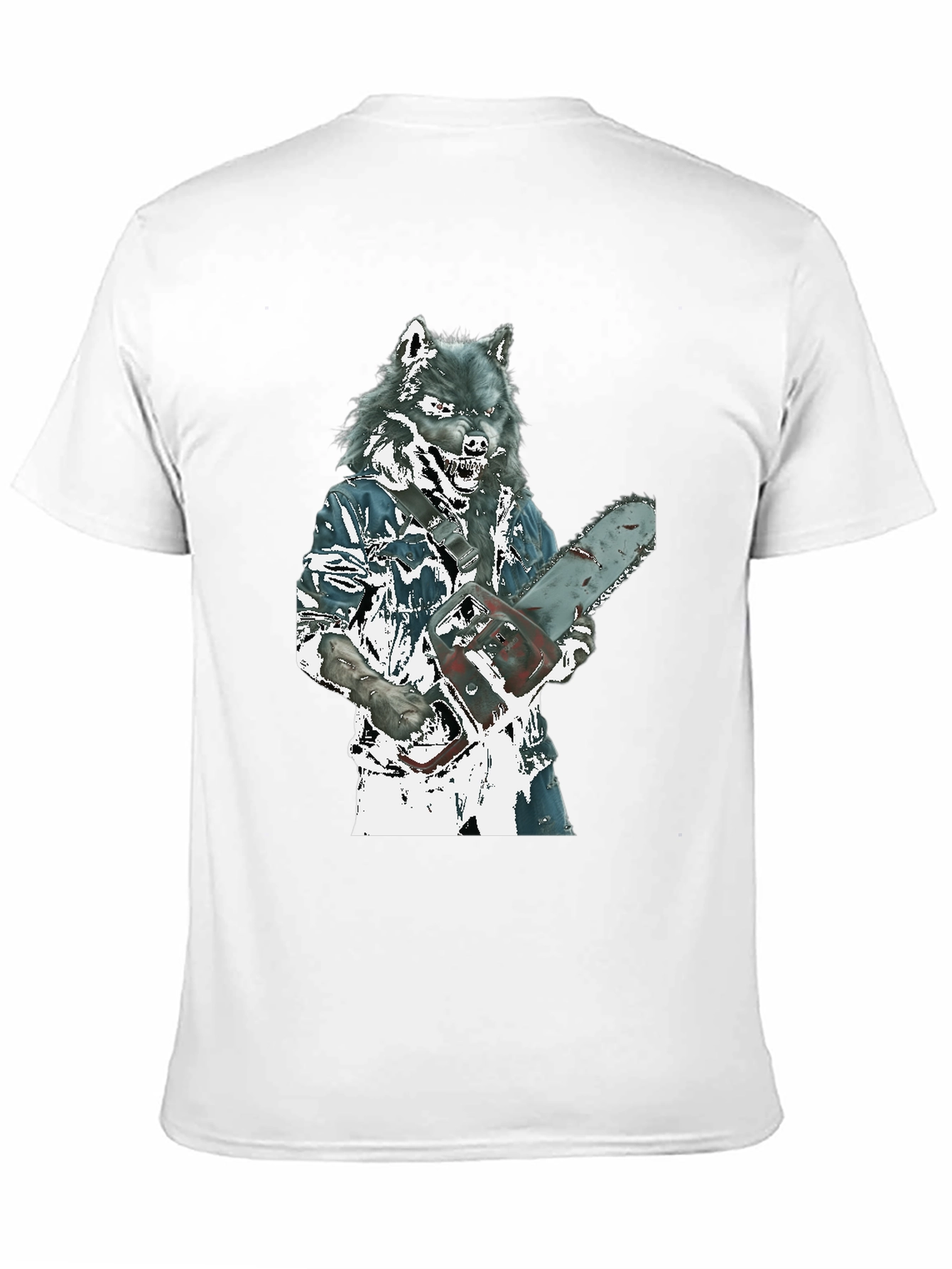 Wolfman Chainsaw T-Shirt - Horror Movie Style