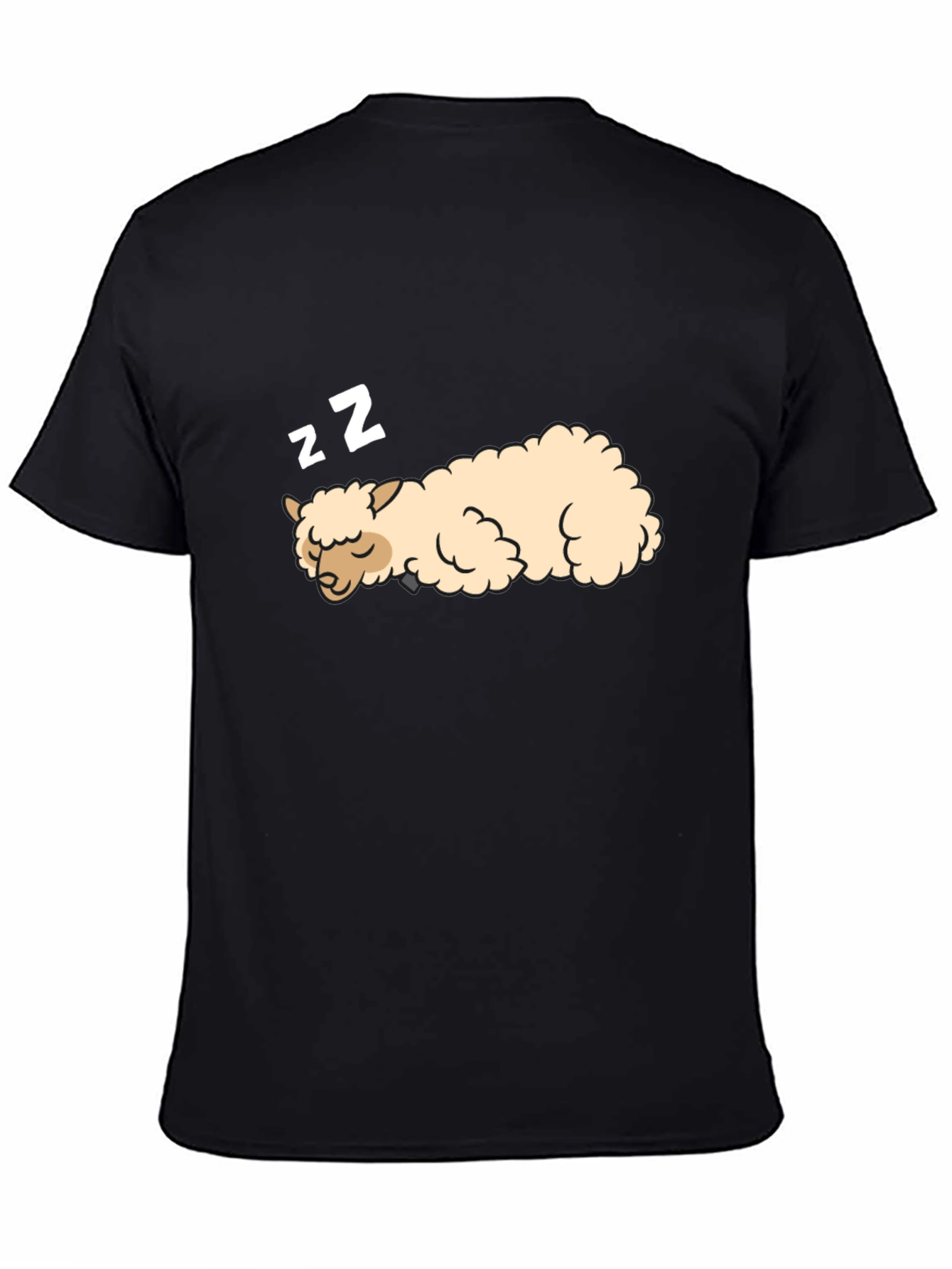 Sleeping Alpaca Black T-Shirt - Cute & Comfortable