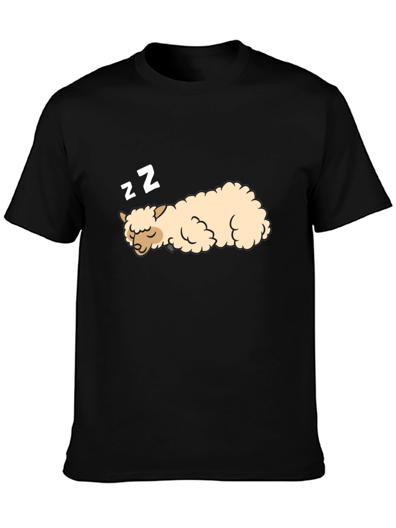Sleeping Alpaca Black T-Shirt - Cute & Comfortable