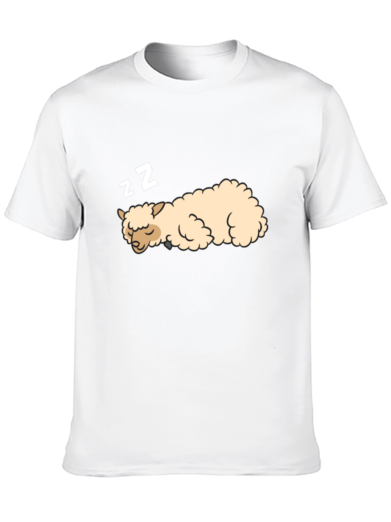 Sleeping Alpaca Black T-Shirt - Cute & Comfortable