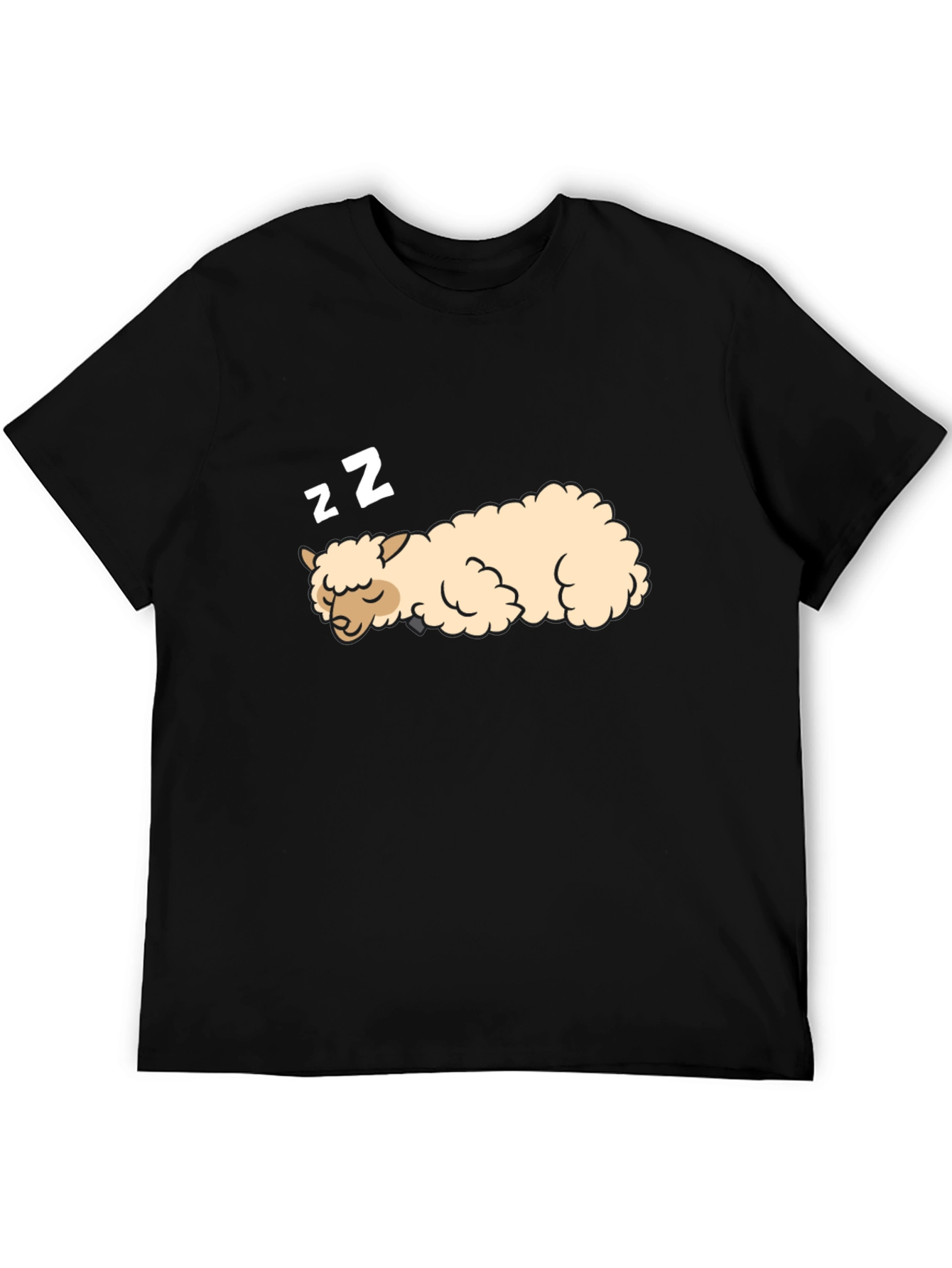 Sleeping Alpaca Black T-Shirt - Cute & Comfortable