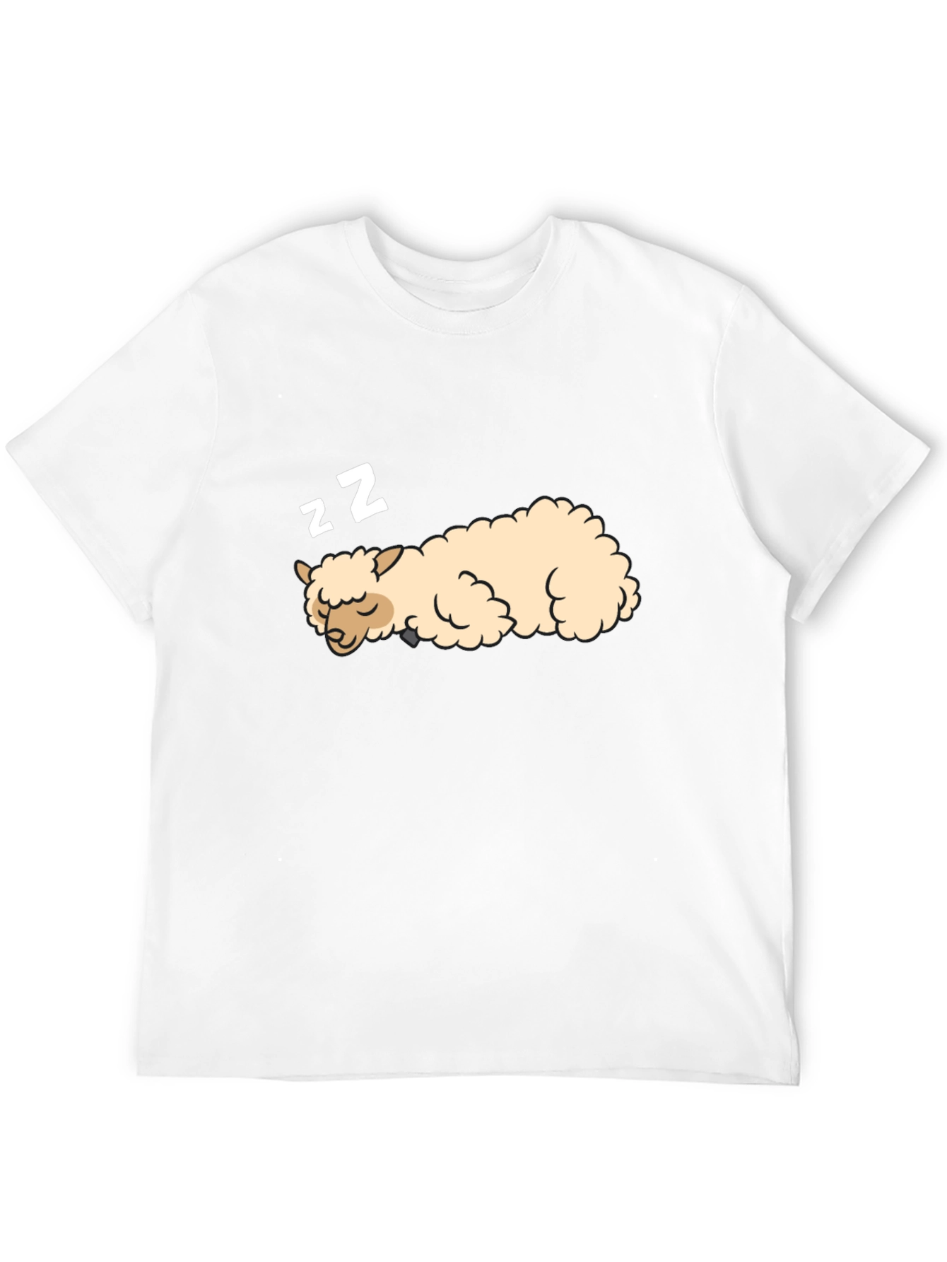 Sleeping Alpaca Black T-Shirt - Cute & Comfortable