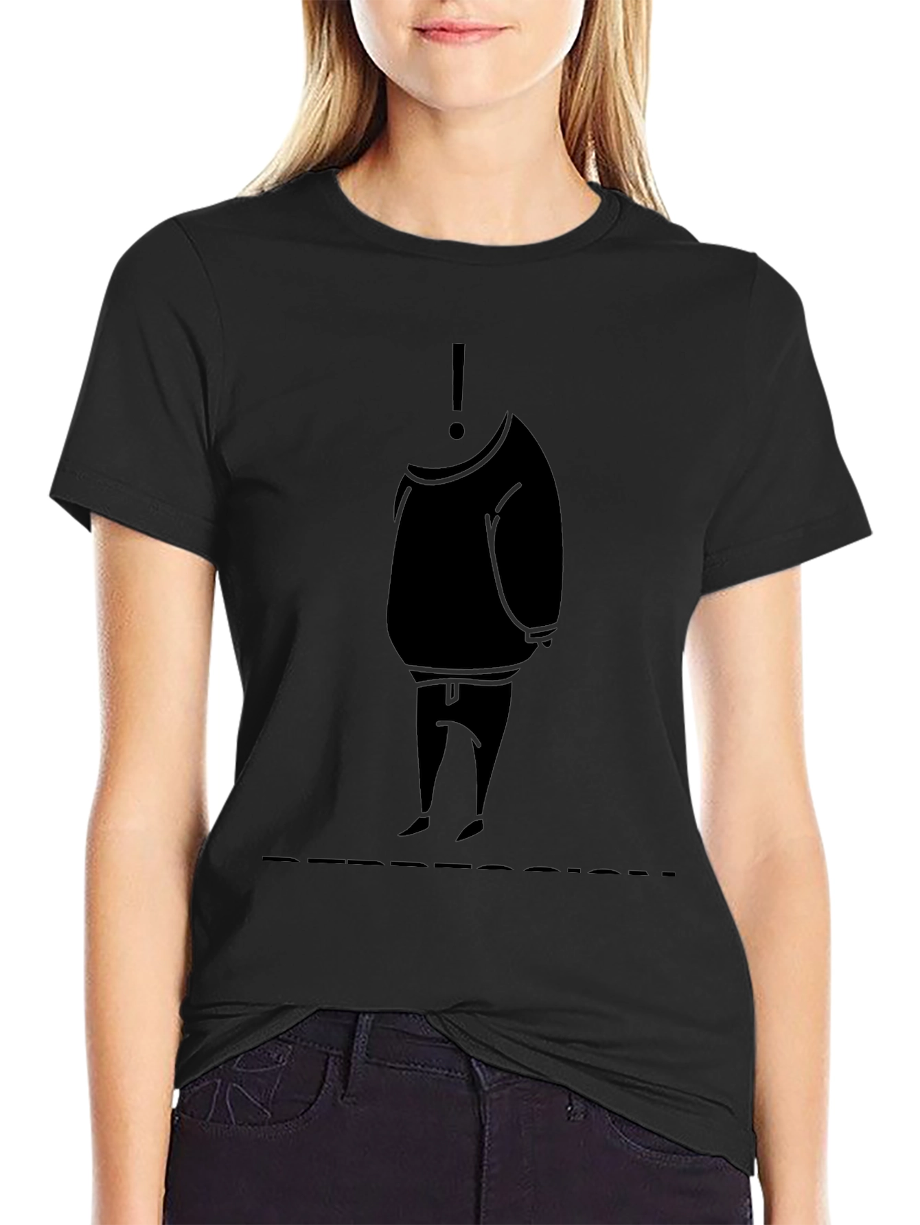 Mysterious Silhouette Graphic Tee - Black