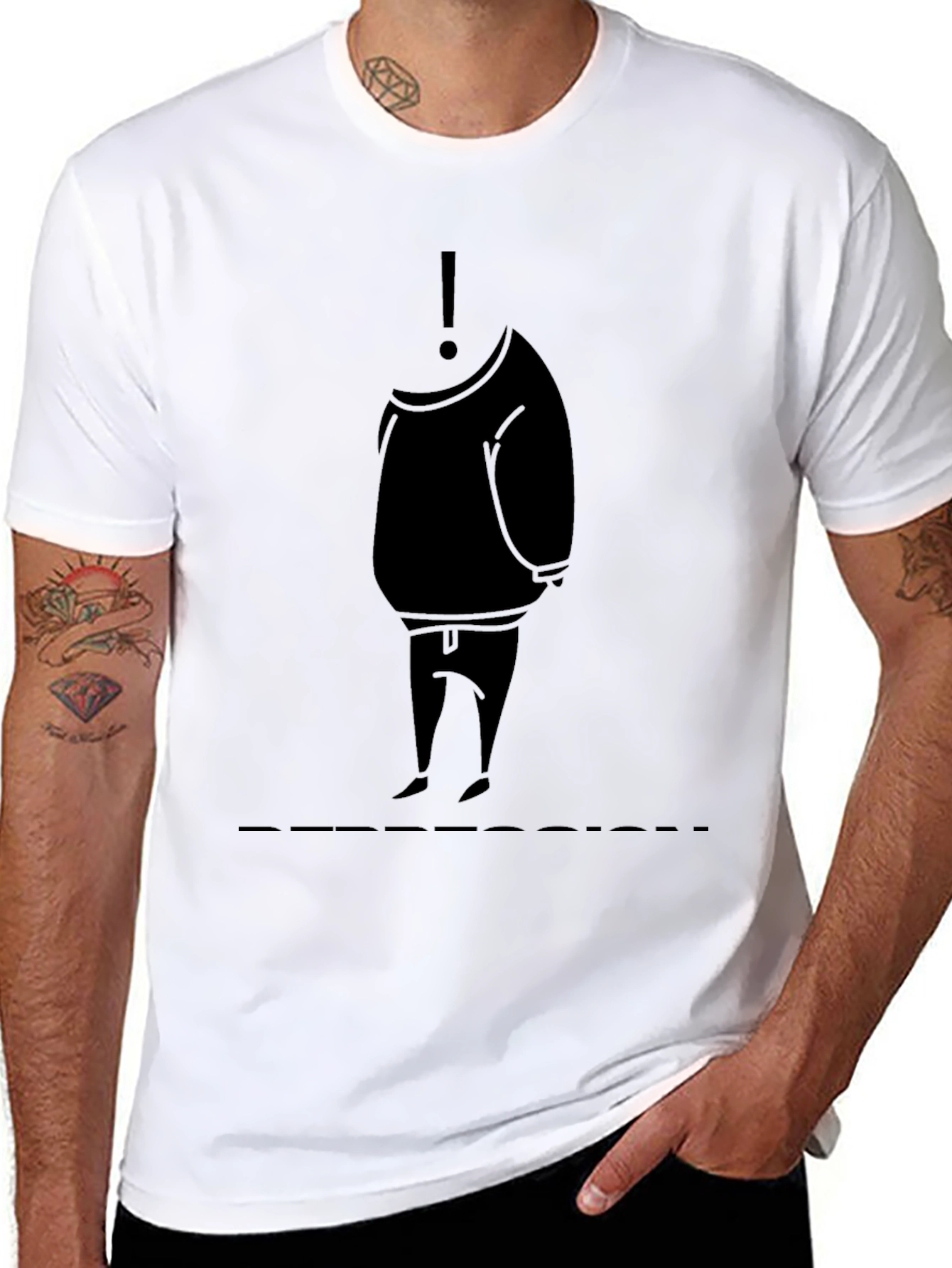 Mysterious Silhouette Graphic Tee - Black
