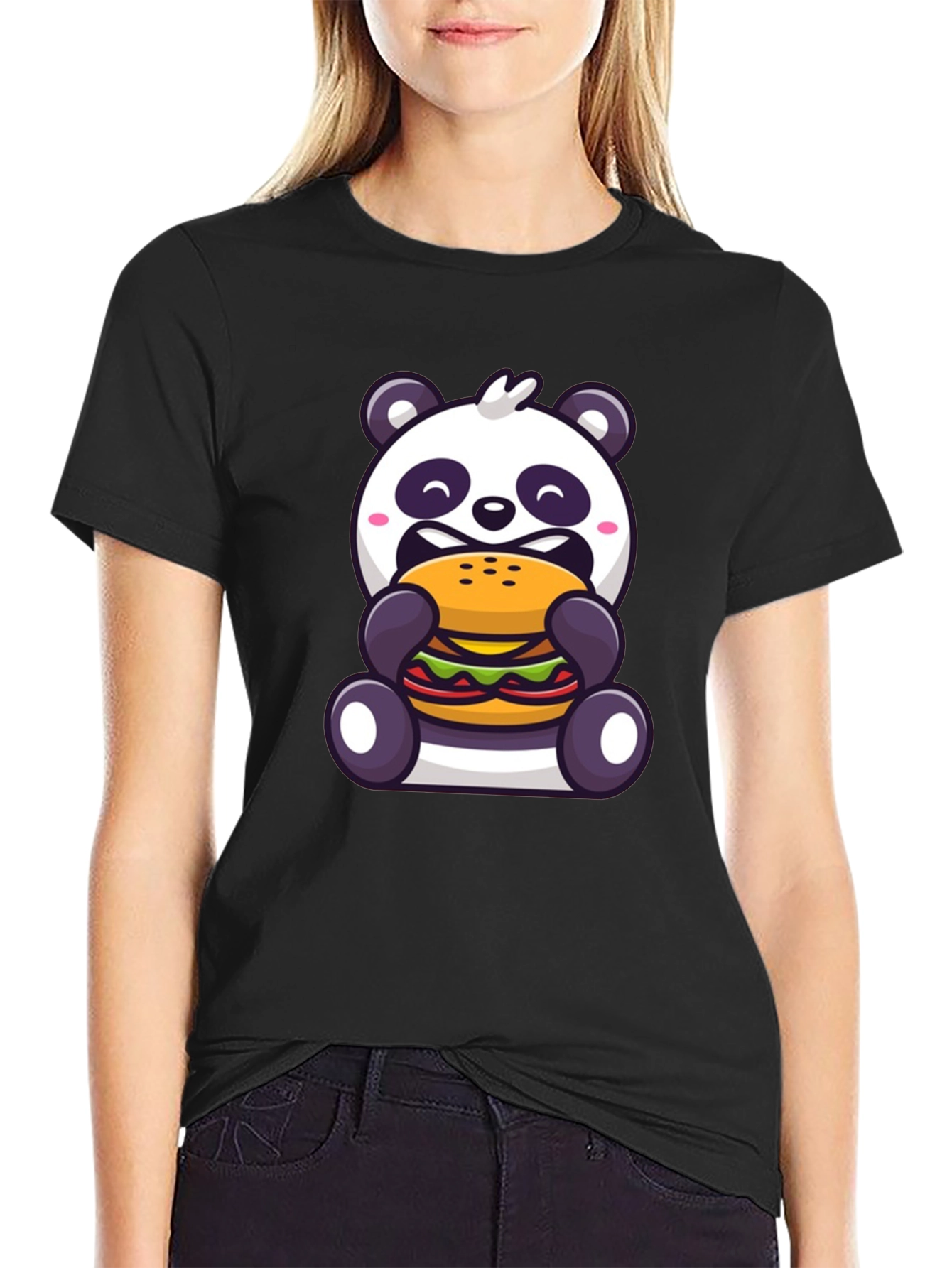 Panda Burger Graphic Tee - Cute Animal T-Shirt