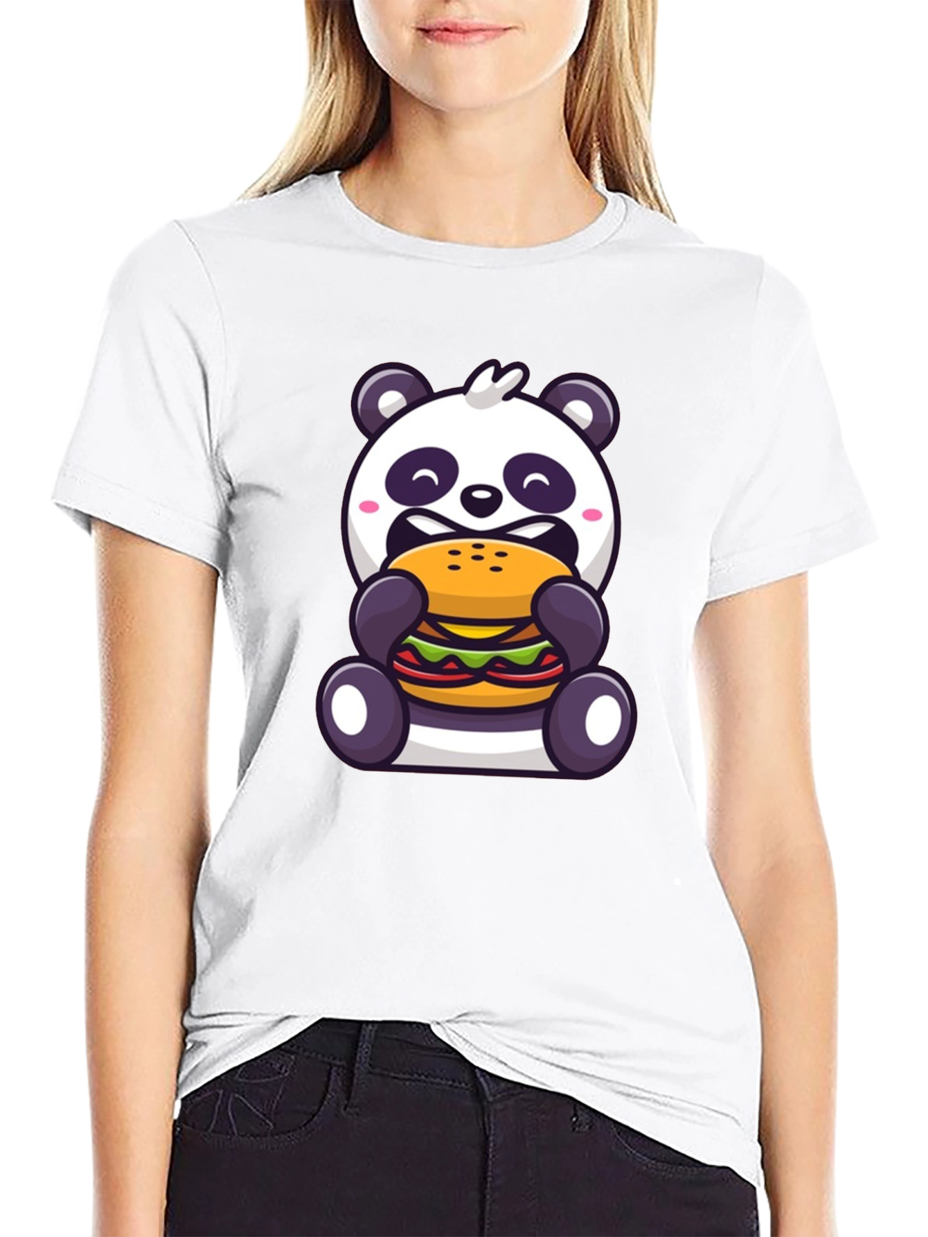 Panda Burger Graphic Tee - Cute Animal T-Shirt