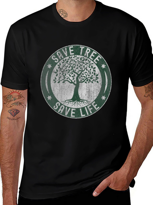 Save Tree Save Life Graphic Tee - Earth Friendly