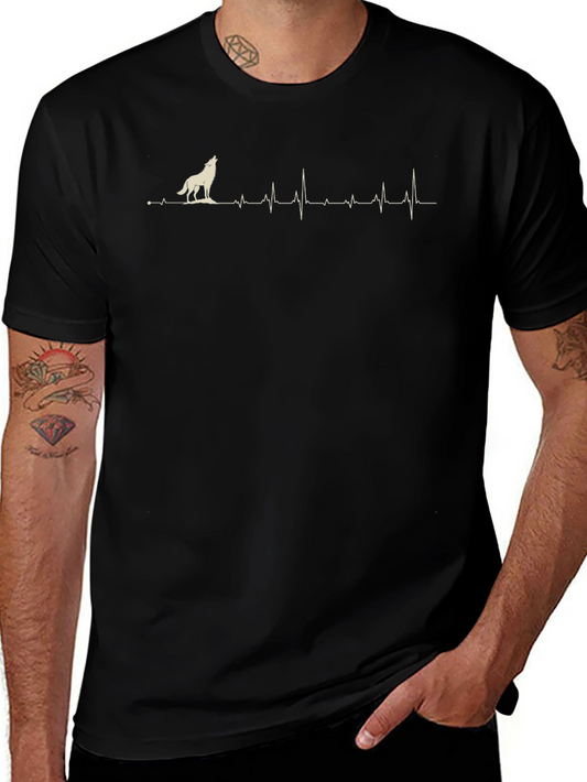 Wolf Heartbeat Graphic Print Tee