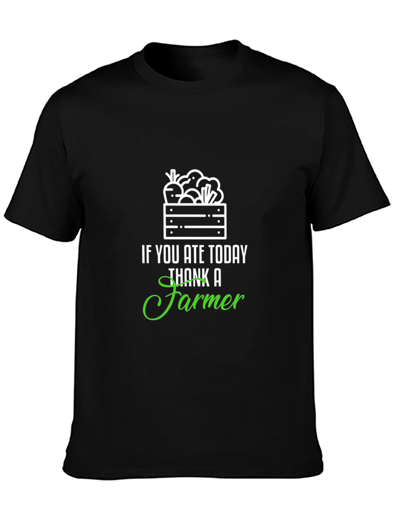 Thank a Farmer T-Shirt - Black Cotton Blend Tee